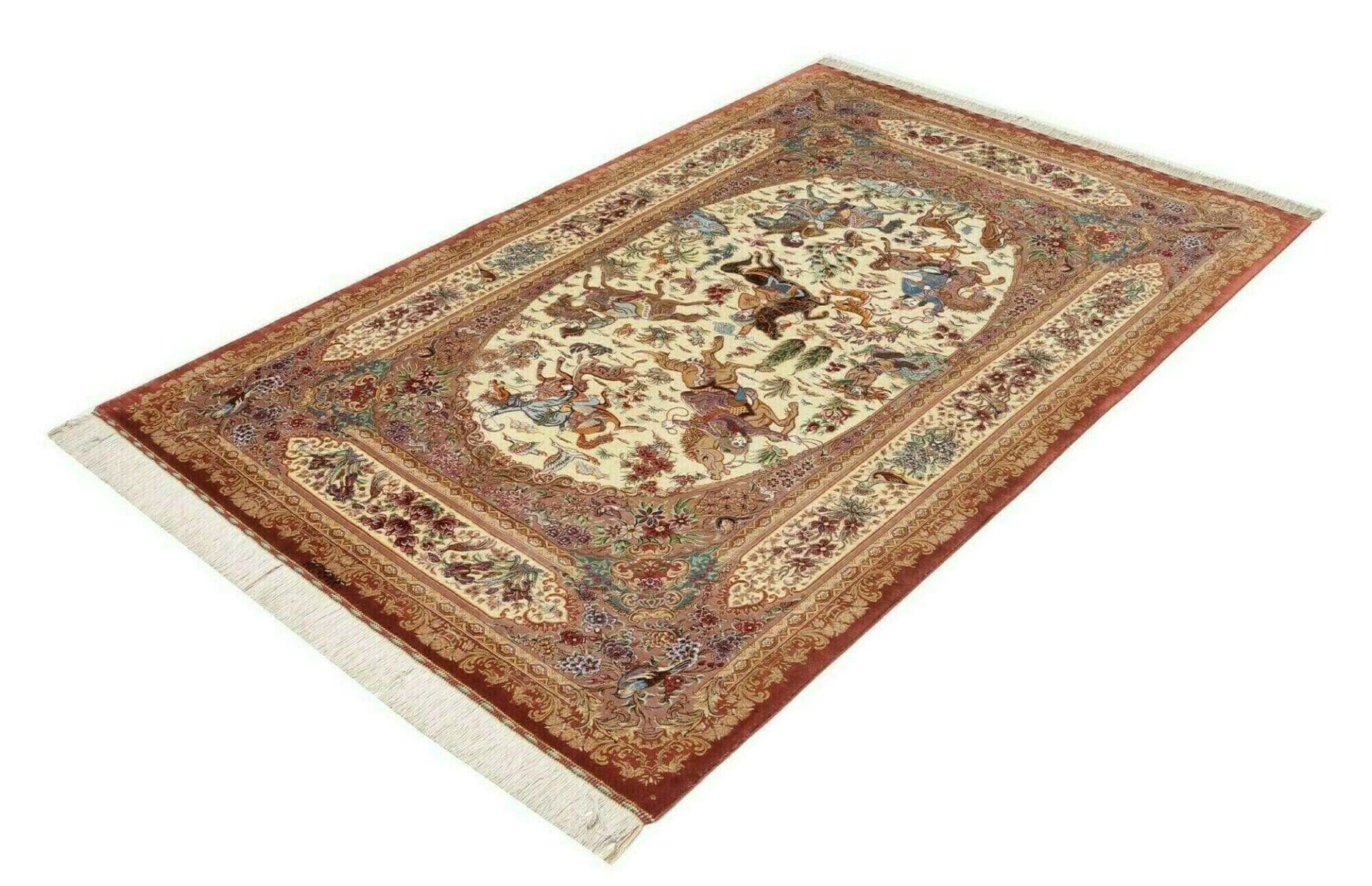 Handgeknüpfter Ghom Perserteppich 134 × 198 cm