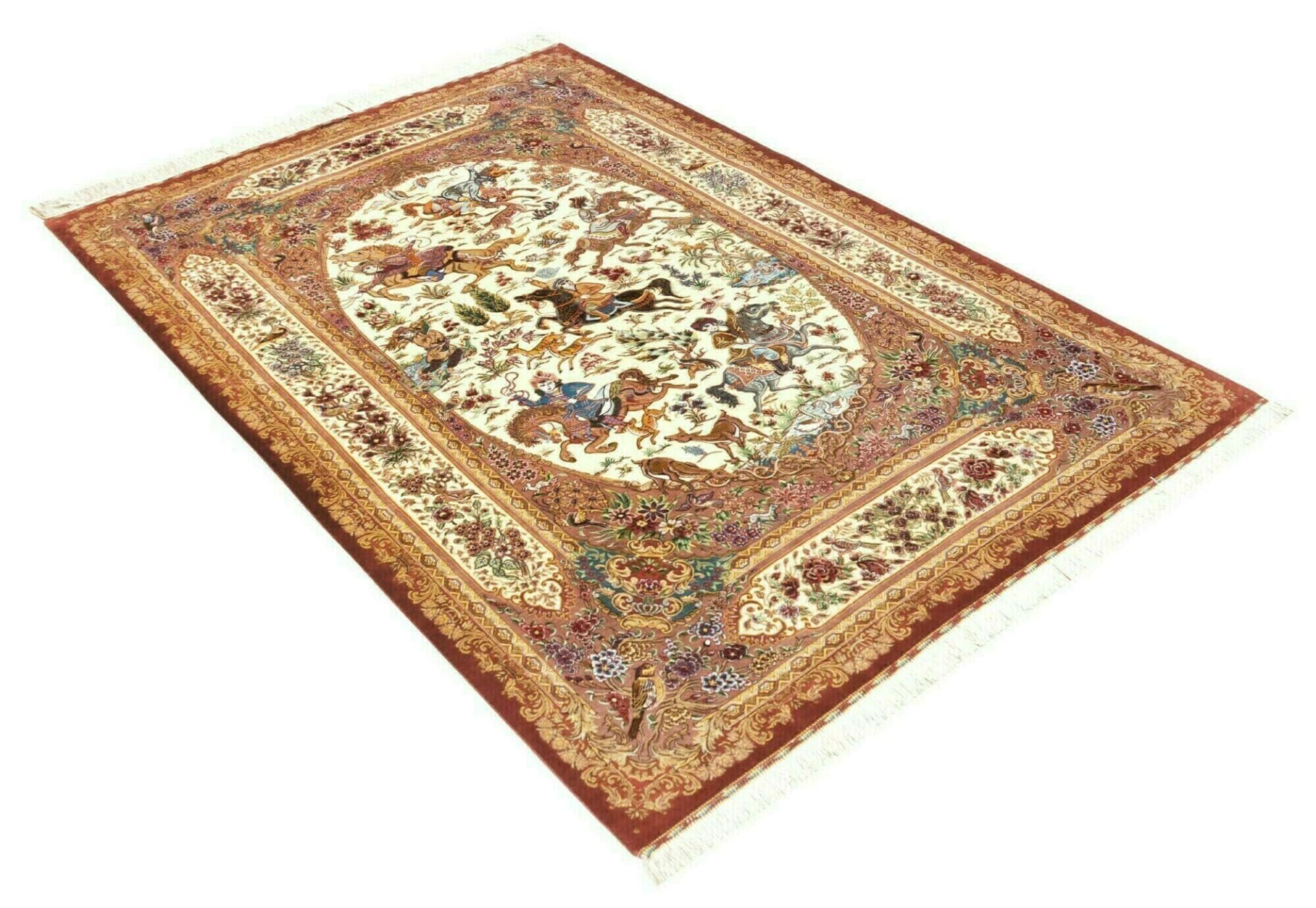 Handgeknüpfter Ghom Perserteppich 134 × 198 cm