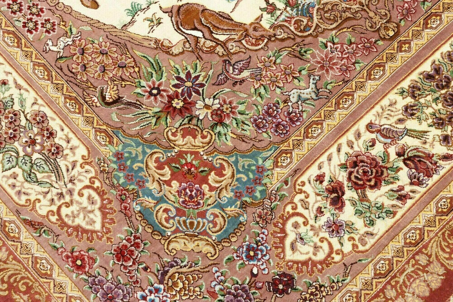 Handgeknüpfter Ghom Perserteppich 134 × 198 cm