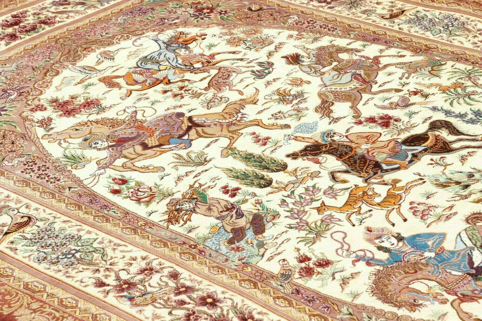 Handgeknüpfter Ghom Perserteppich 134 × 198 cm