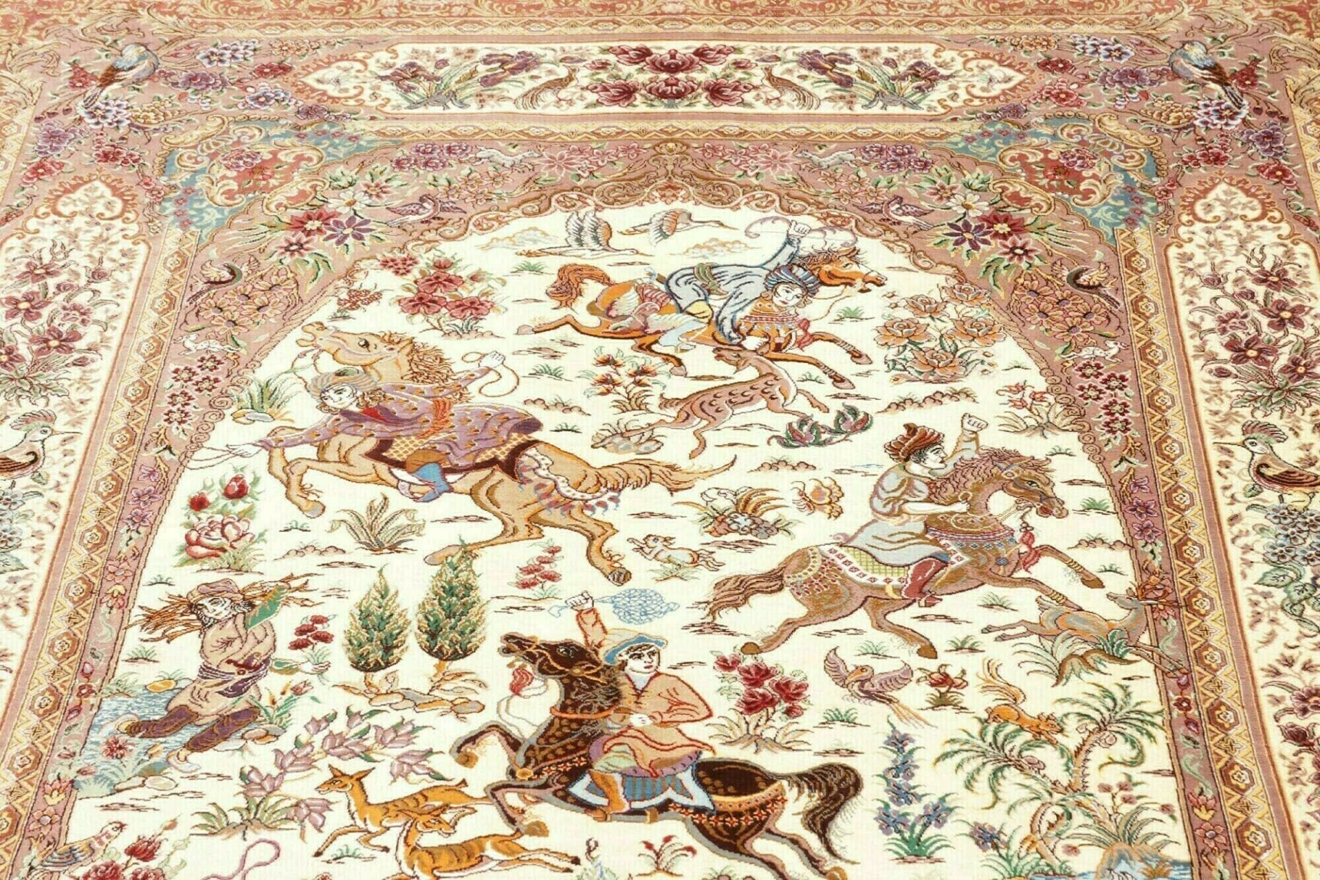 Handgeknüpfter Ghom Perserteppich 134 × 198 cm