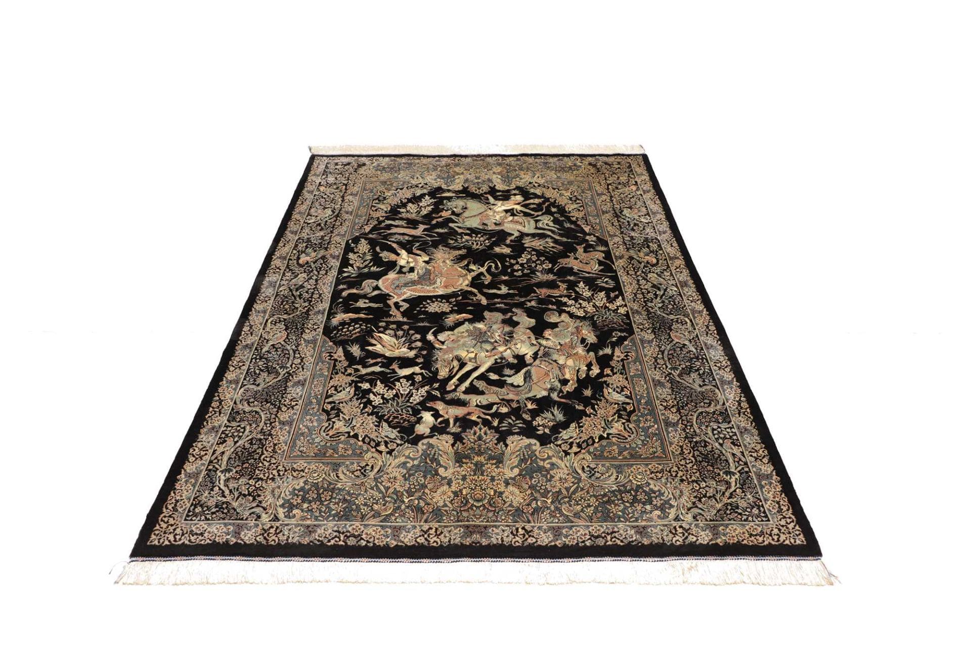 Handgeknüpfter Ghom Perserteppich 140 × 202 cm