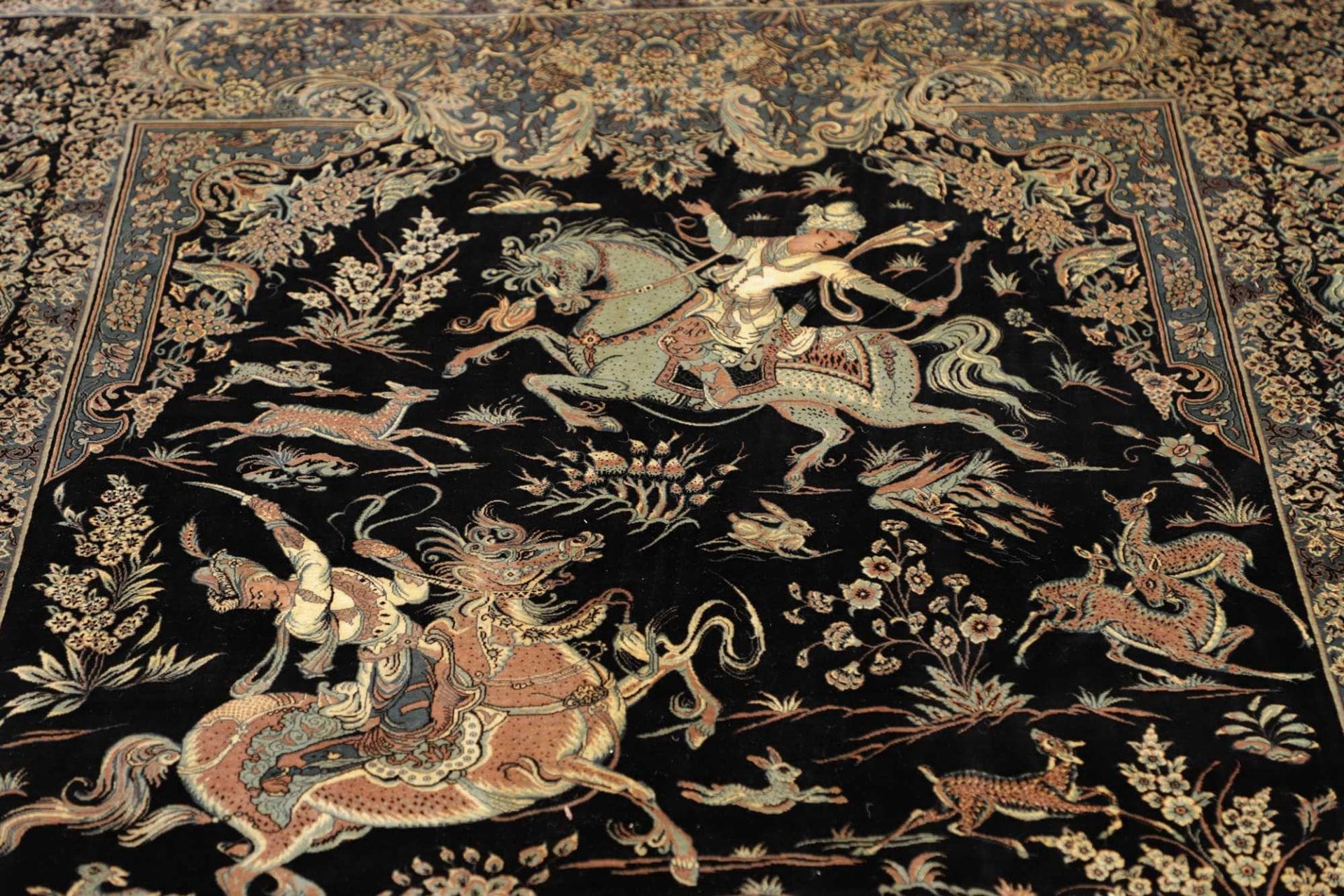 Handgeknüpfter Ghom Perserteppich 140 × 202 cm