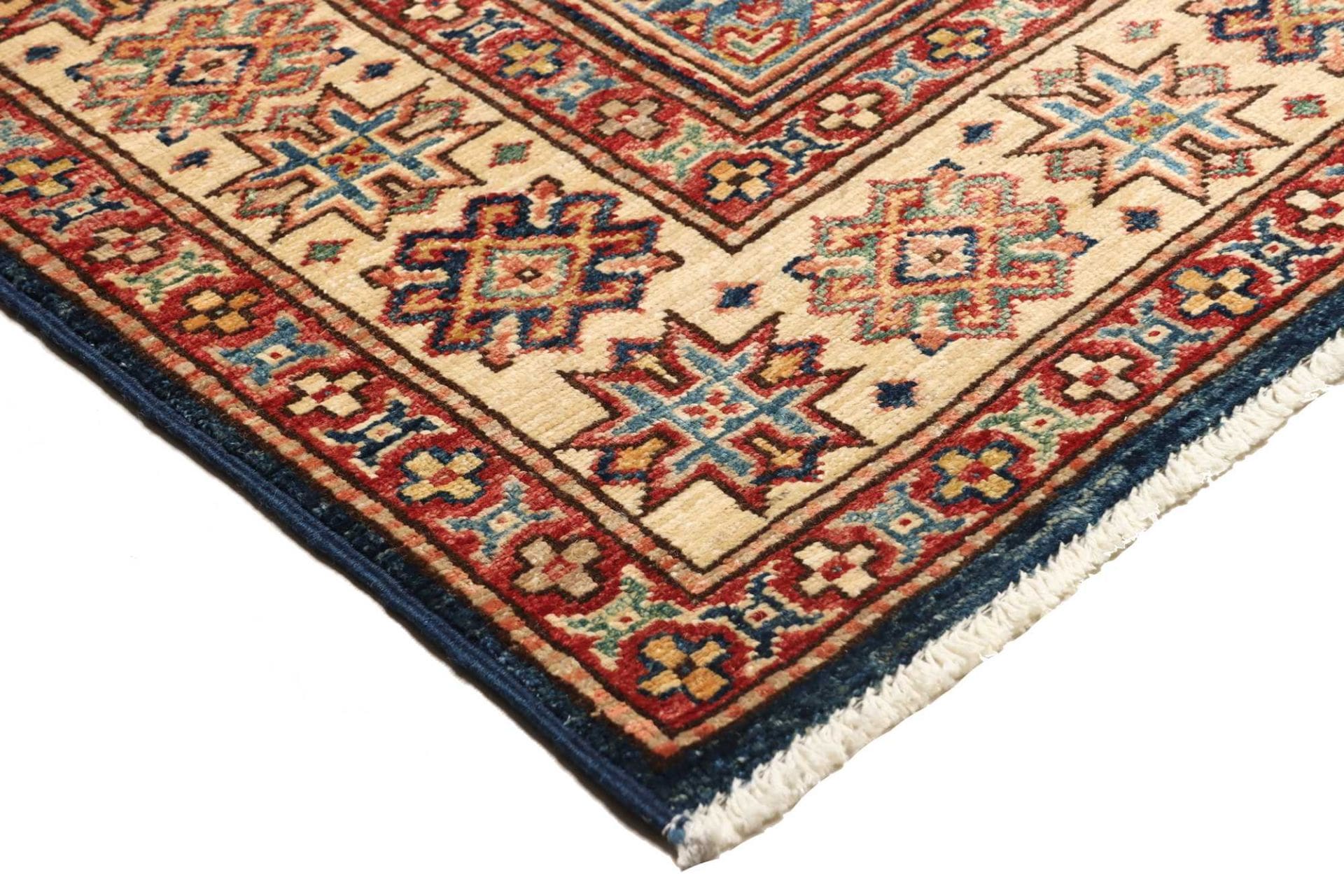 kazak-teppich-126-x-181-cm-handgeknupft-geometrische-muster-4 Handgeknüpfter Kazak Orientteppich, 126 × 181 cm, Wolle