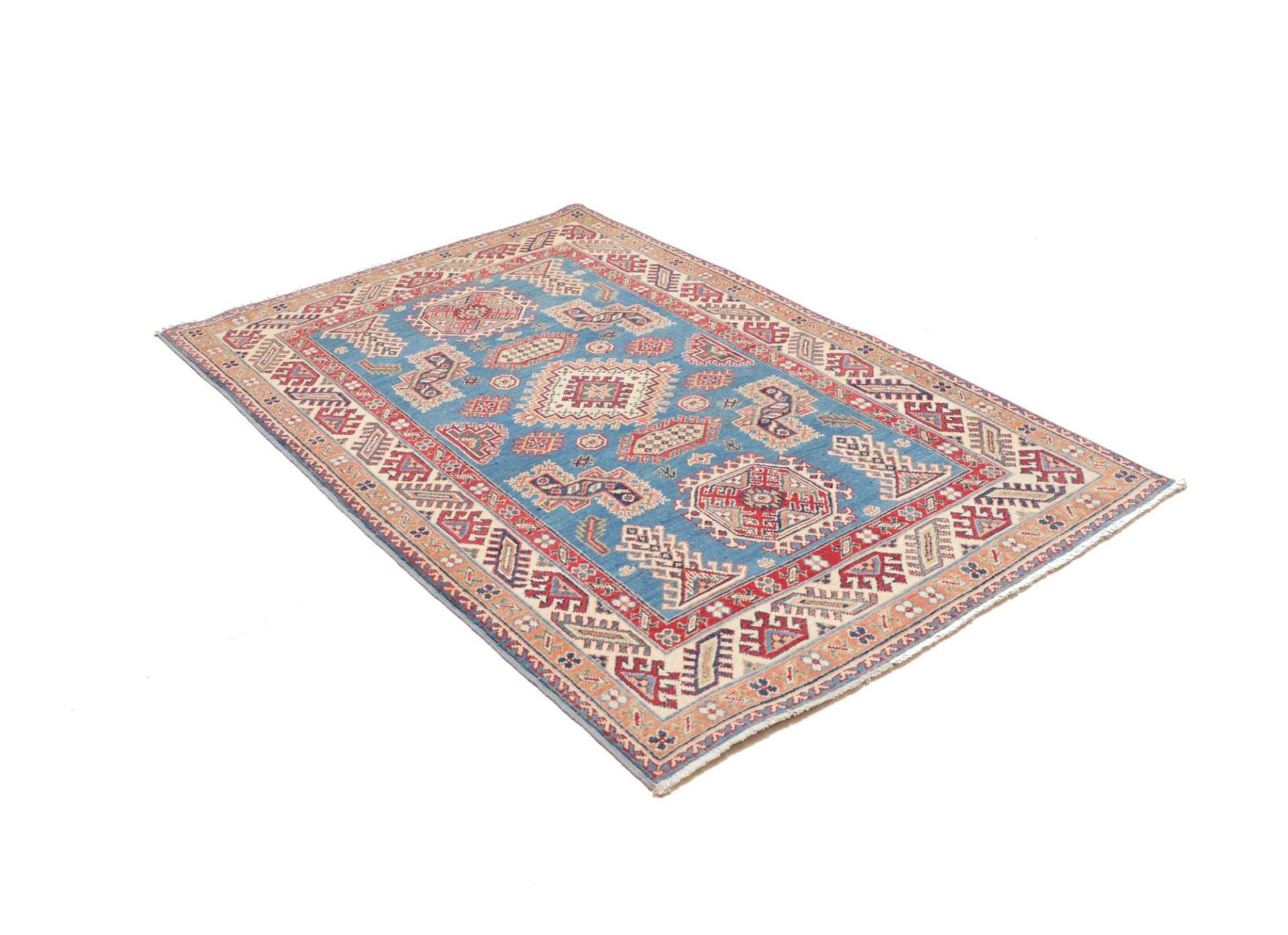 kazak-teppich-128-x-182-cm-geometrisches-muster-handgeknupft-2 Handgeknüpfter Kazak Orientteppich 128 × 182 cm