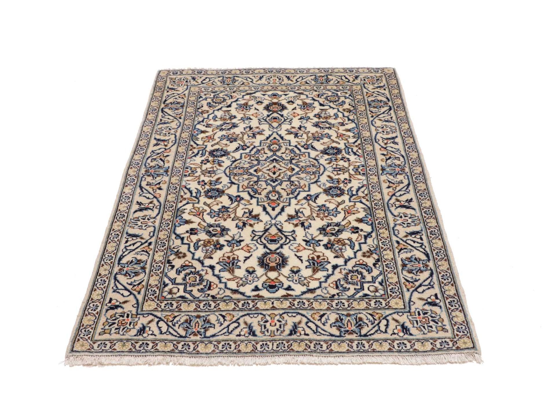 Handgeknüpfter Kashan Perserteppich, 103 × 150 cm, Wolle