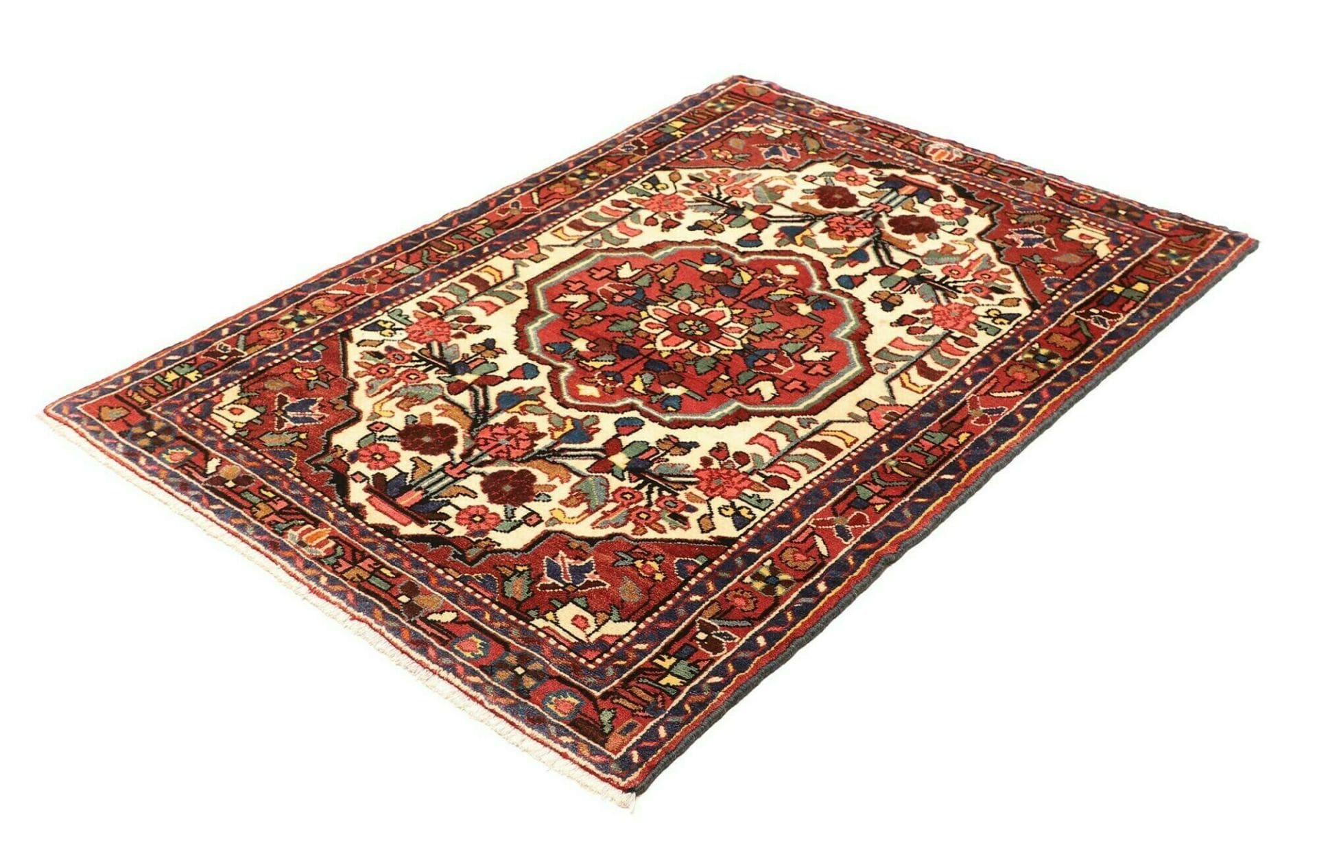 hamadan-teppich-109-x-147cm-schurwolle-herati-muster-handgeknupft-1 Handgeknüpfter Hamadan Herati Perserteppich, 109 × 147 cm, Wolle