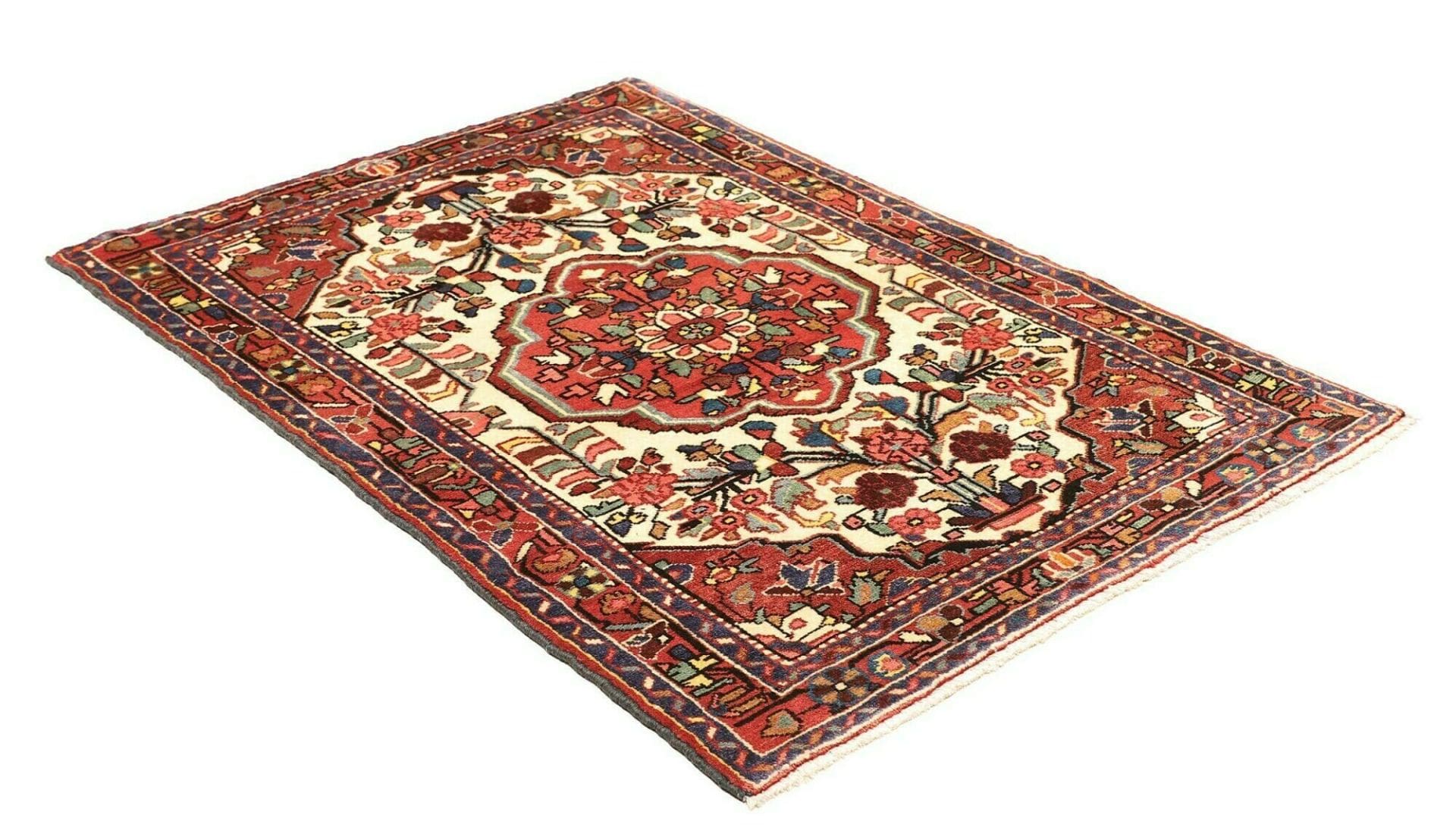 hamadan-teppich-109-x-147cm-schurwolle-herati-muster-handgeknupft-2 Handgeknüpfter Hamadan Herati Perserteppich, 109 × 147 cm, Wolle