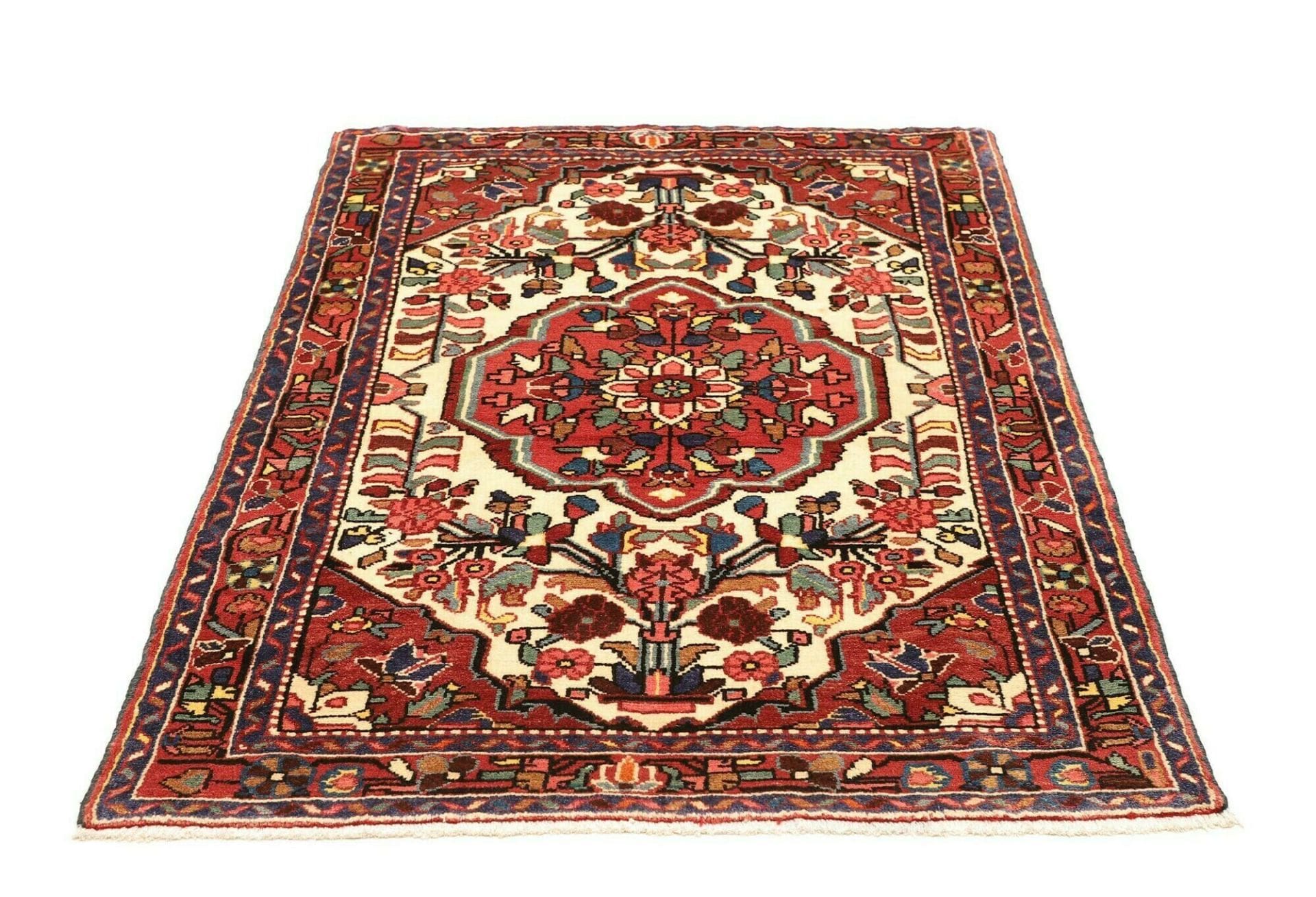 hamadan-teppich-109-x-147cm-schurwolle-herati-muster-handgeknupft-3 Handgeknüpfter Hamadan Herati Perserteppich, 109 × 147 cm, Wolle