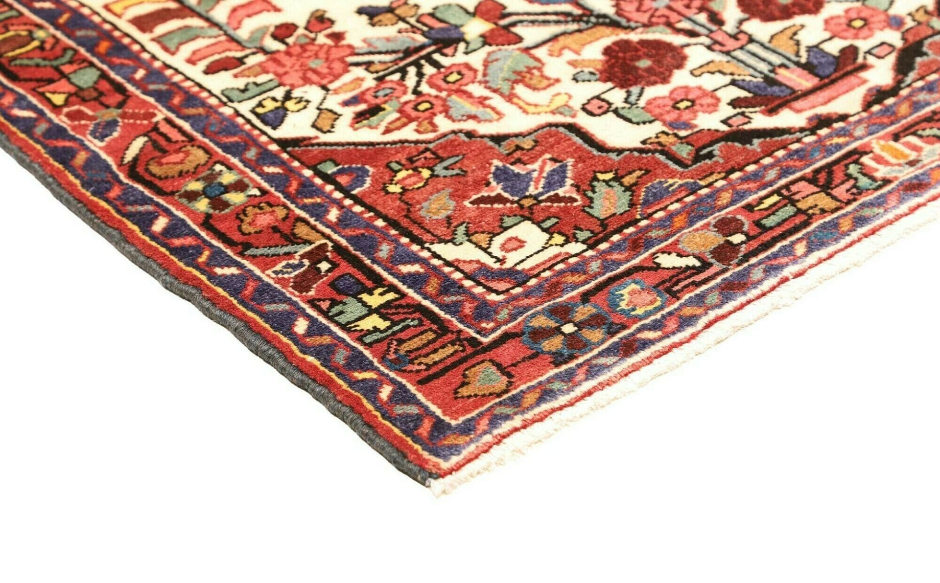 hamadan-teppich-109-x-147cm-schurwolle-herati-muster-handgeknupft-4 Handgeknüpfter Hamadan Herati Perserteppich, 109 × 147 cm, Wolle
