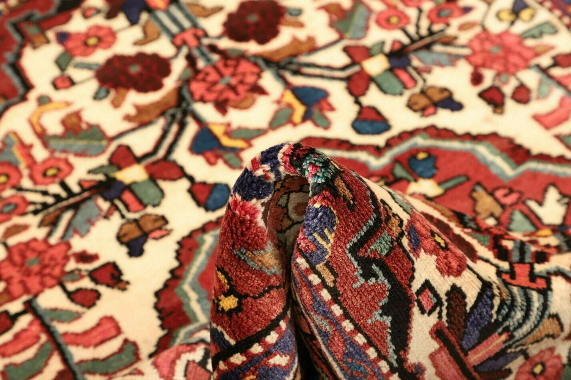 hamadan-teppich-109-x-147cm-schurwolle-herati-muster-handgeknupft-8 Handgeknüpfter Hamadan Herati Perserteppich, 109 × 147 cm, Wolle