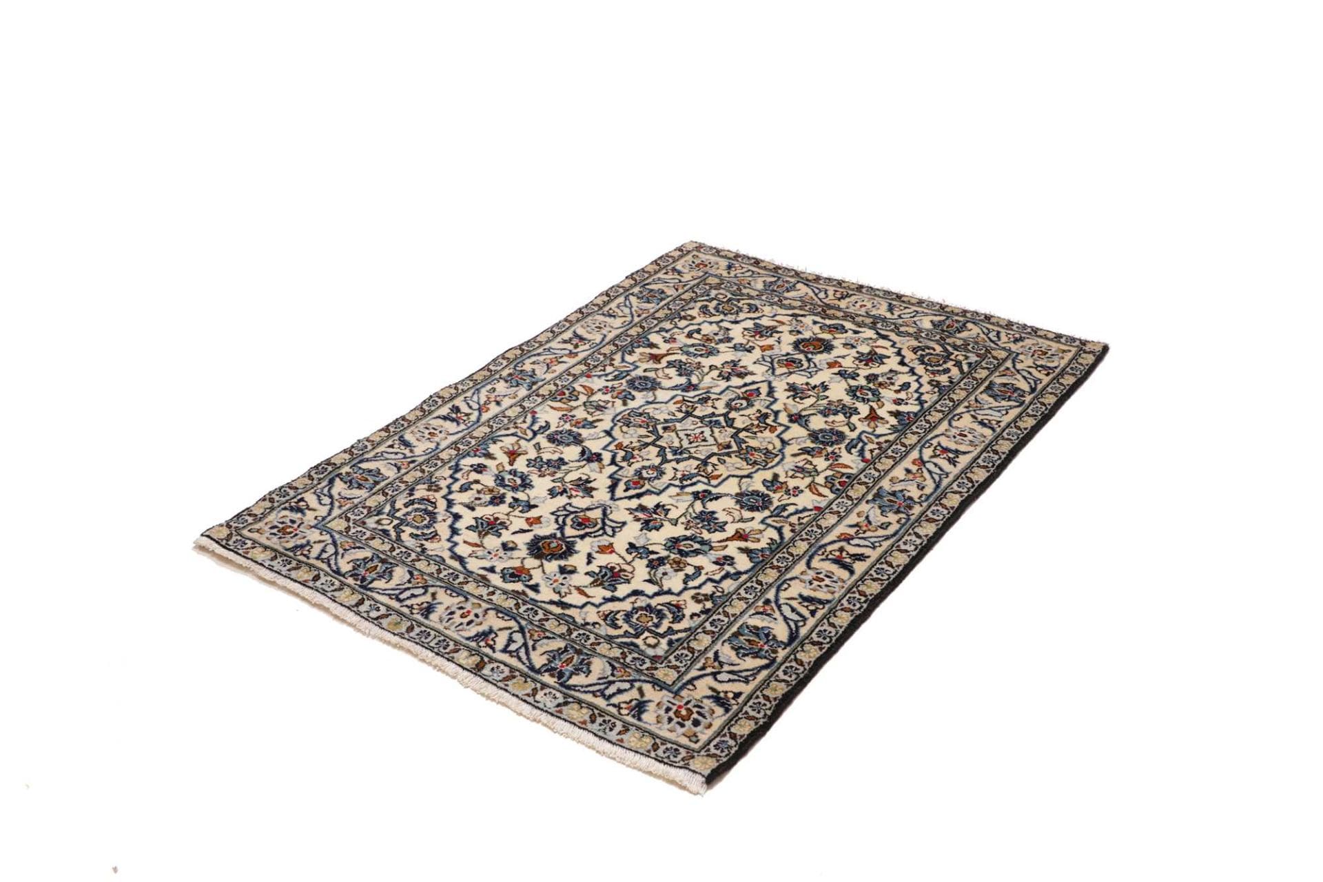Kashan Perserteppich 103 × 144 cm aus Wolle, handgeknüpft