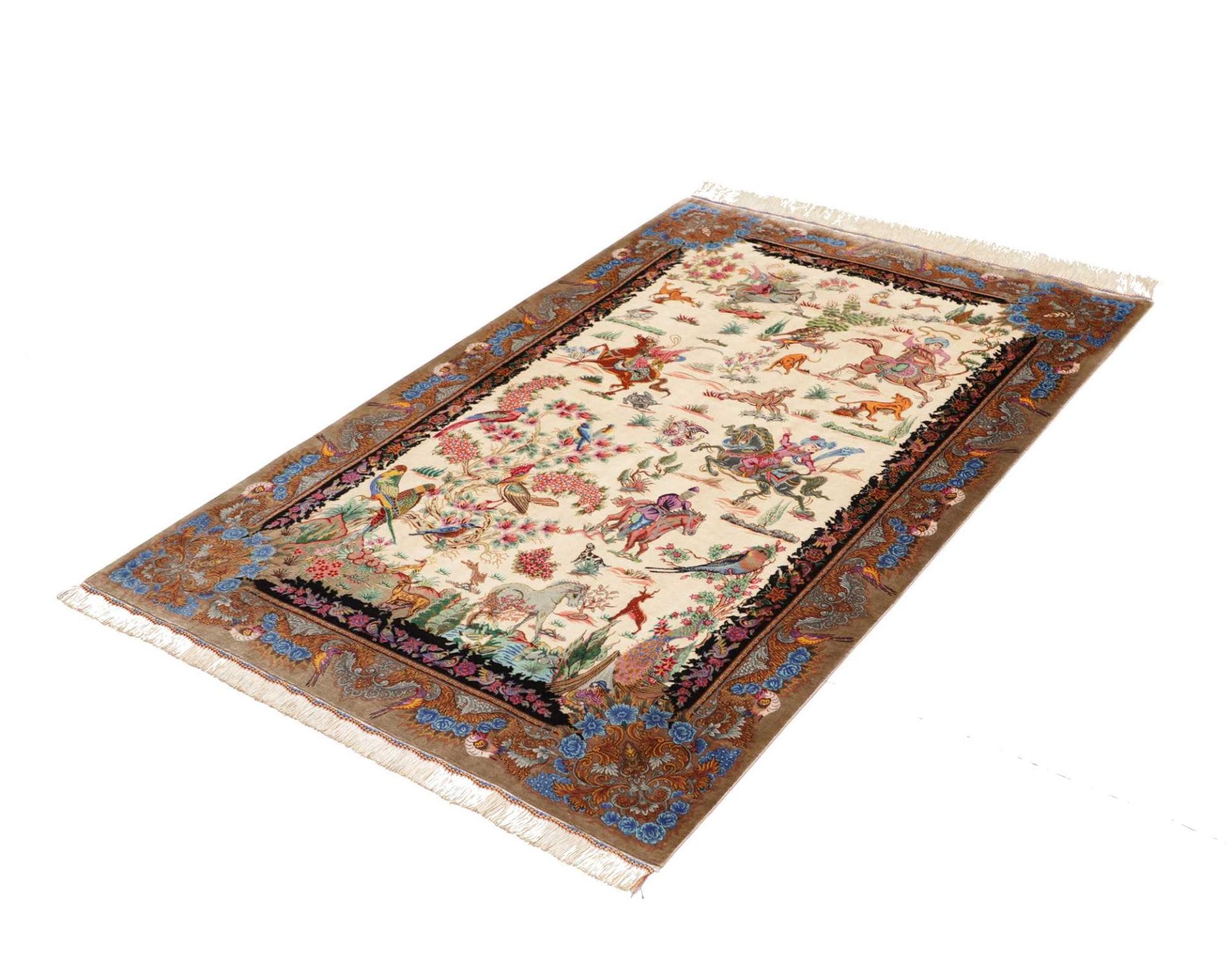 Handgeknüpfter Ghom Perserteppich 103 × 150 cm