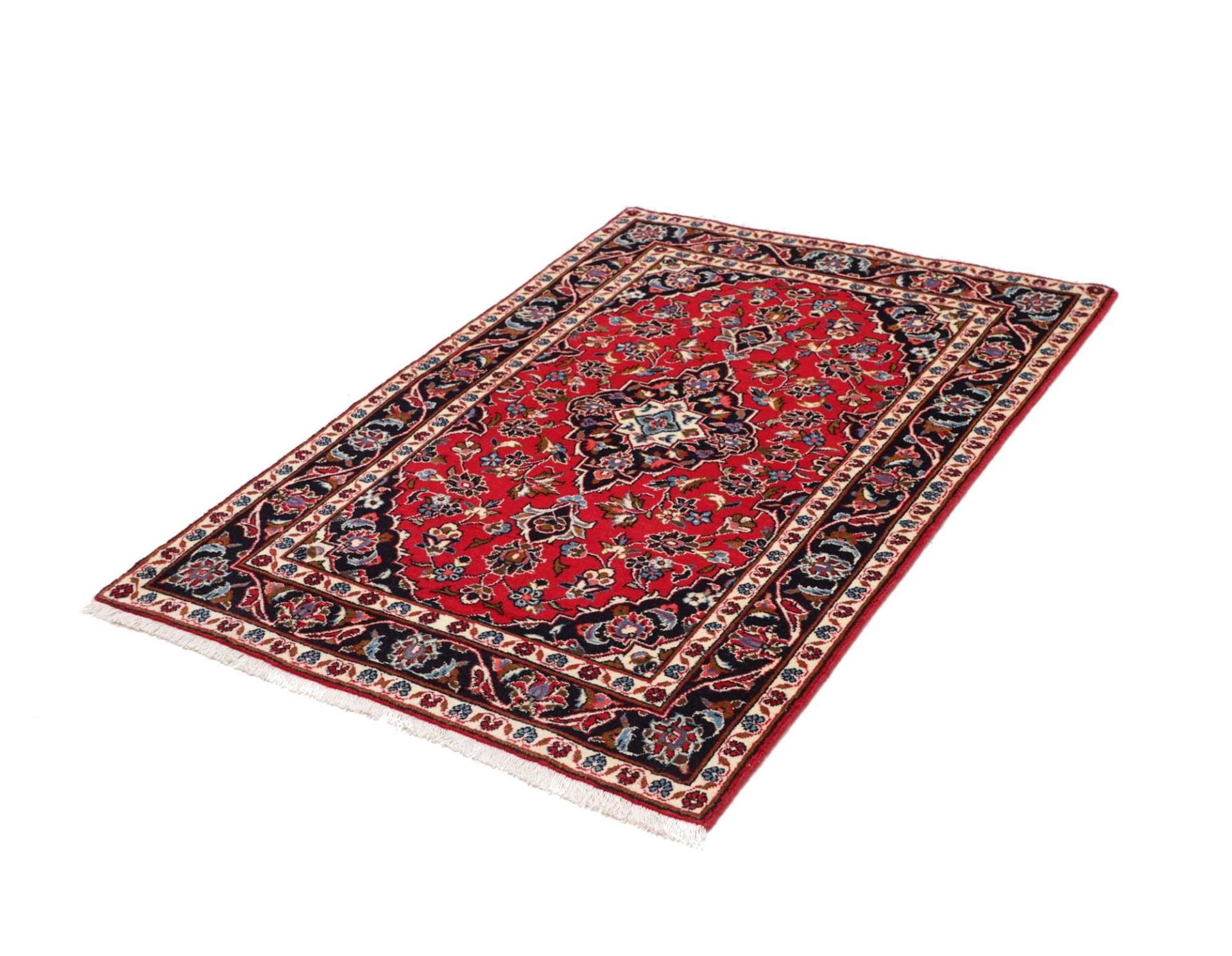 Kashan Perserteppich 103 × 145 cm aus Wolle, handgeknüpft