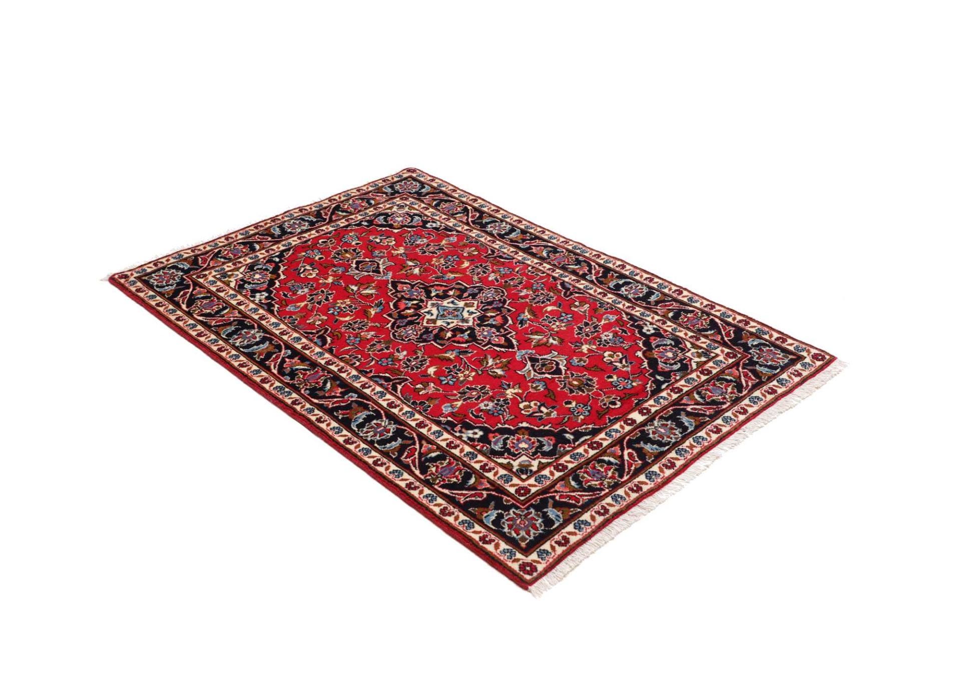 Kashan Perserteppich 103 × 145 cm aus Wolle, handgeknüpft