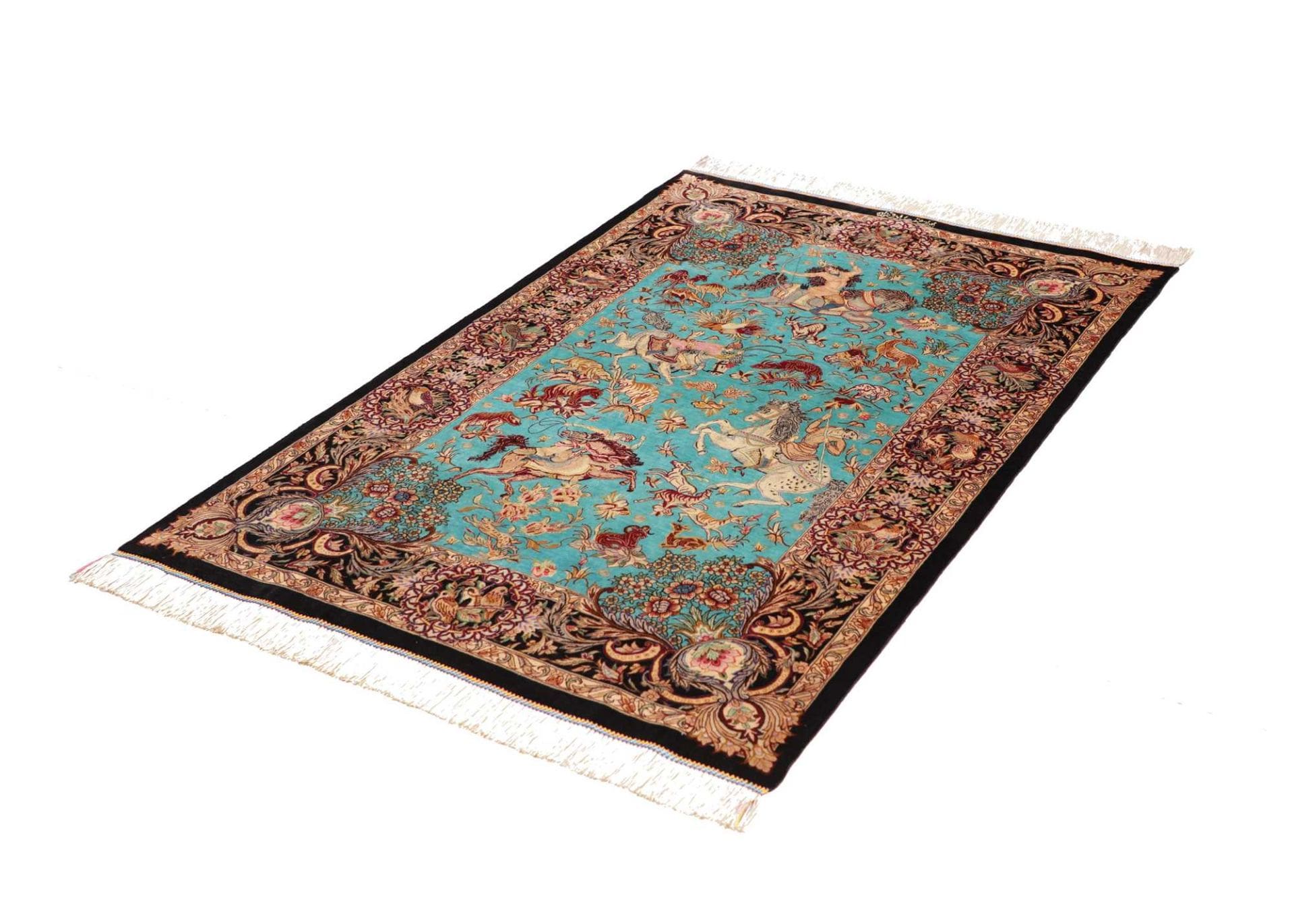 Ghom Perserteppich aus Iran, 103 × 145 cm