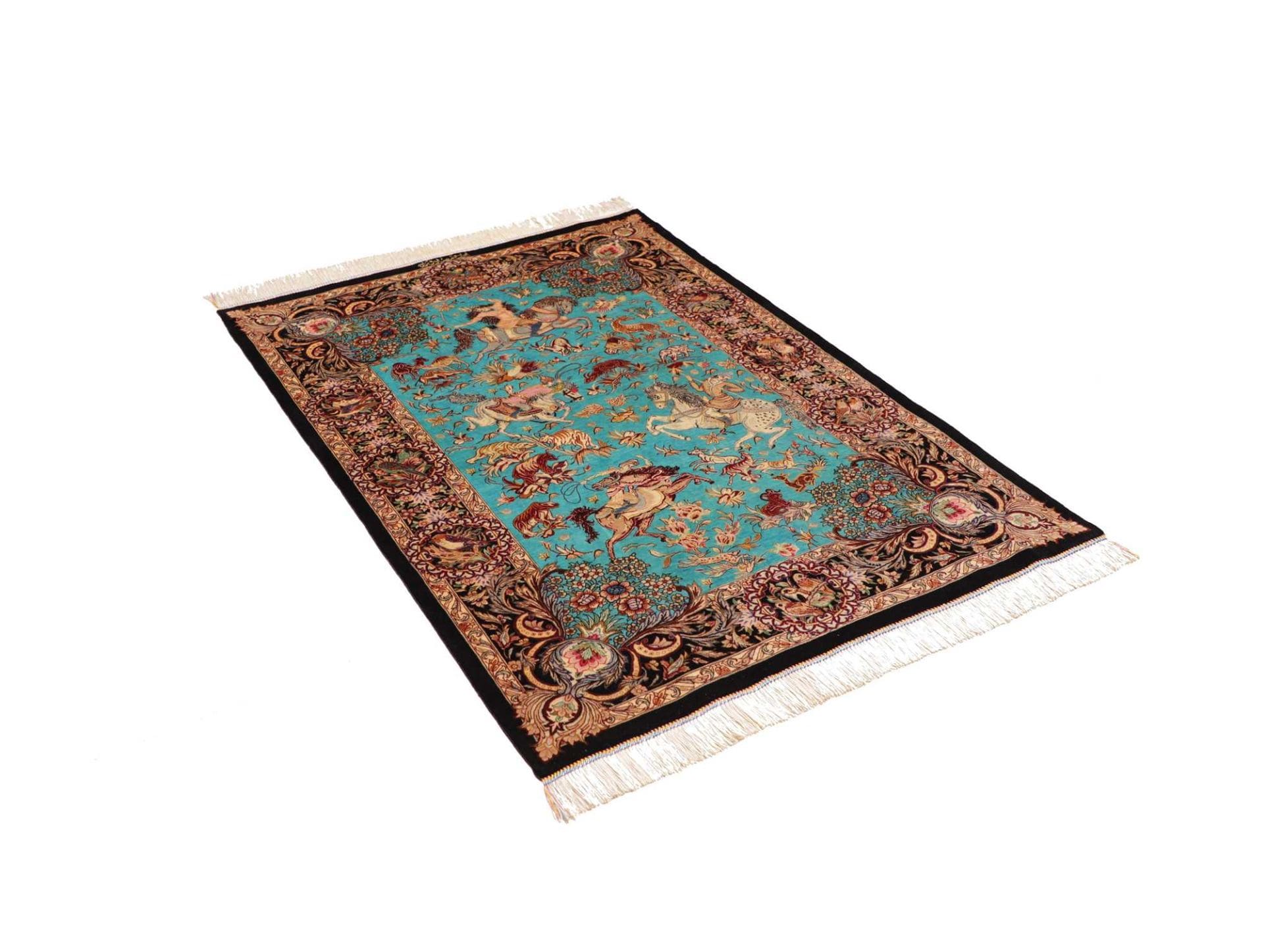 Ghom Perserteppich aus Iran, 103 × 145 cm