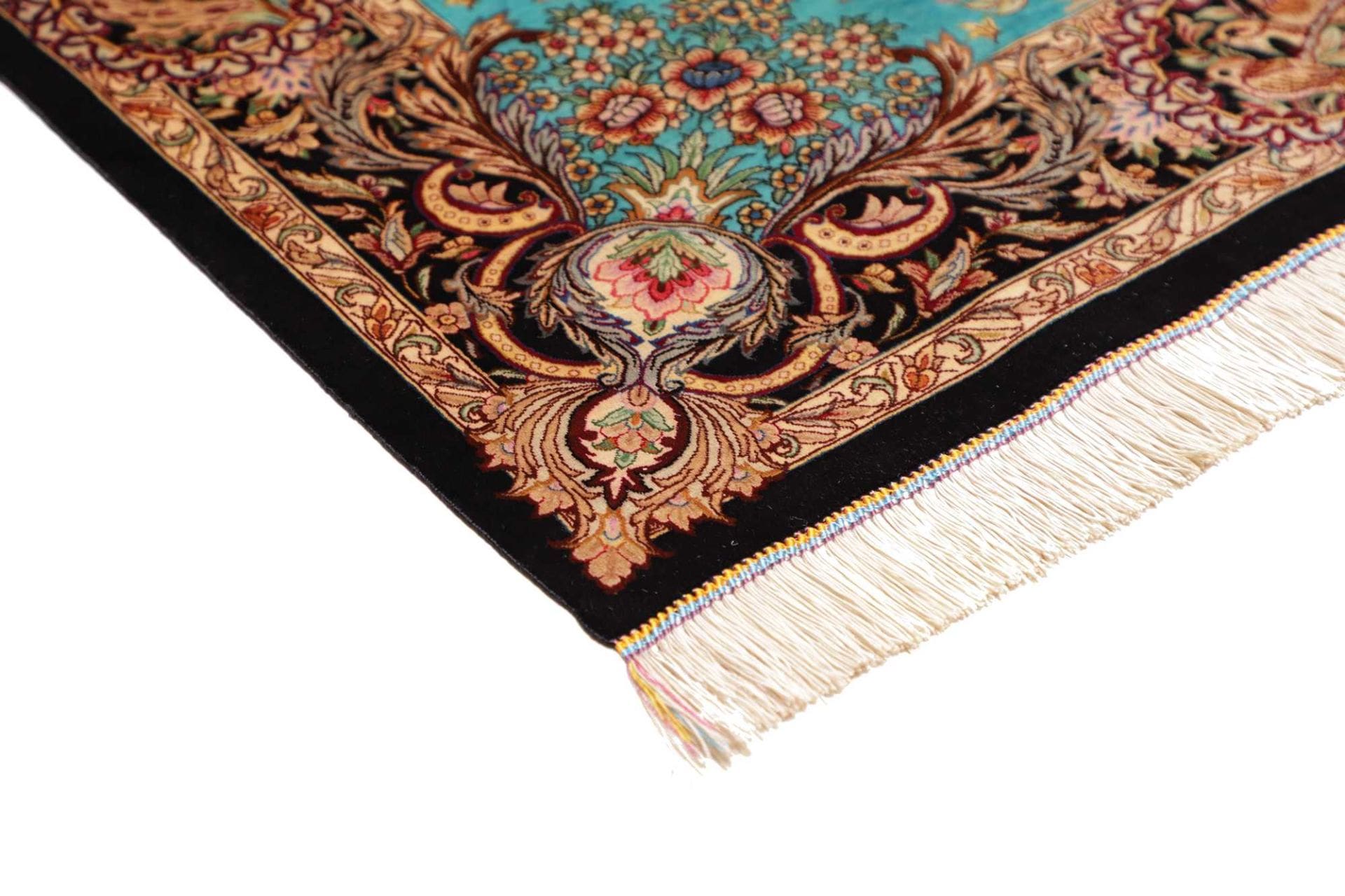 Ghom Perserteppich aus Iran, 103 × 145 cm