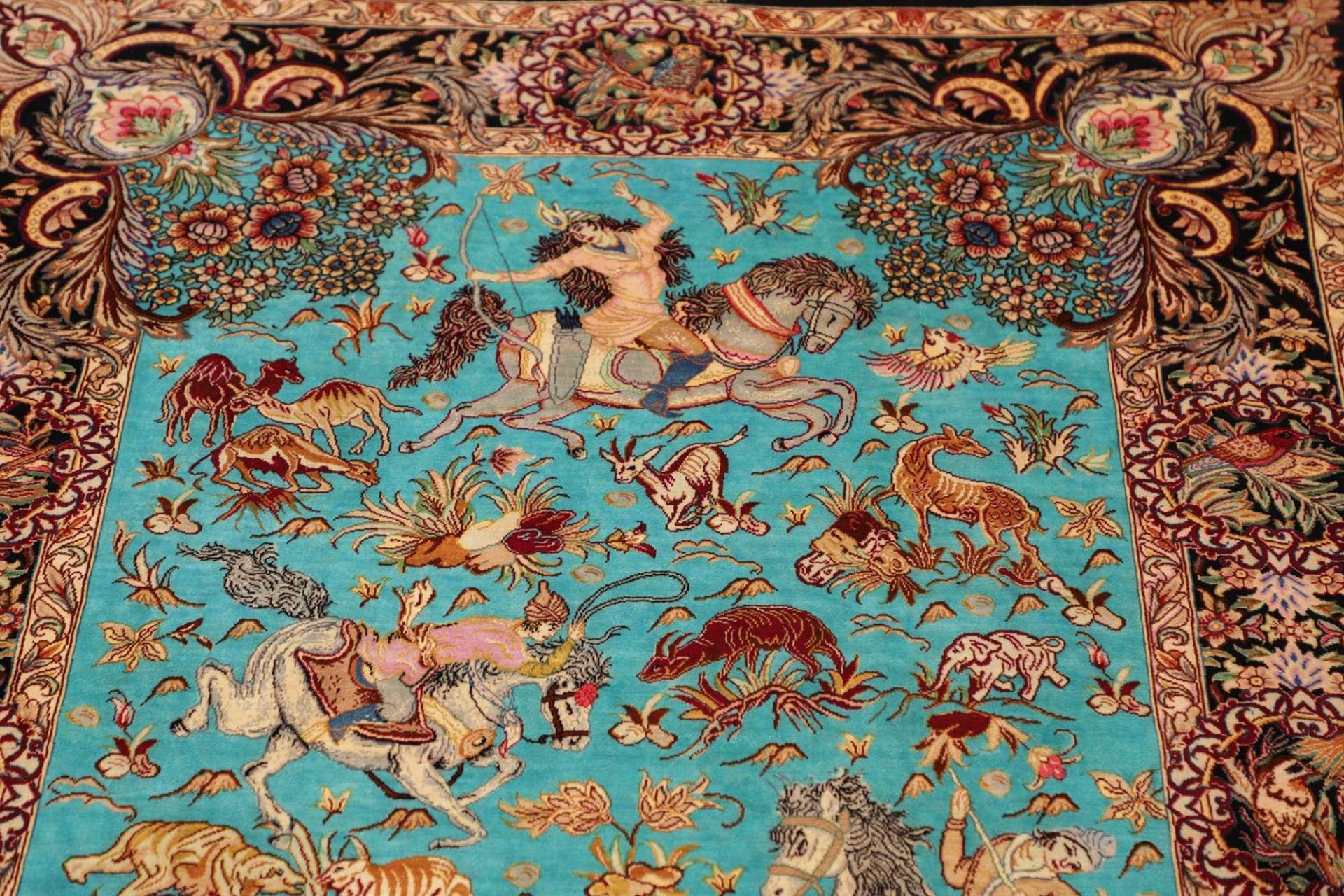 Ghom Perserteppich aus Iran, 103 × 145 cm