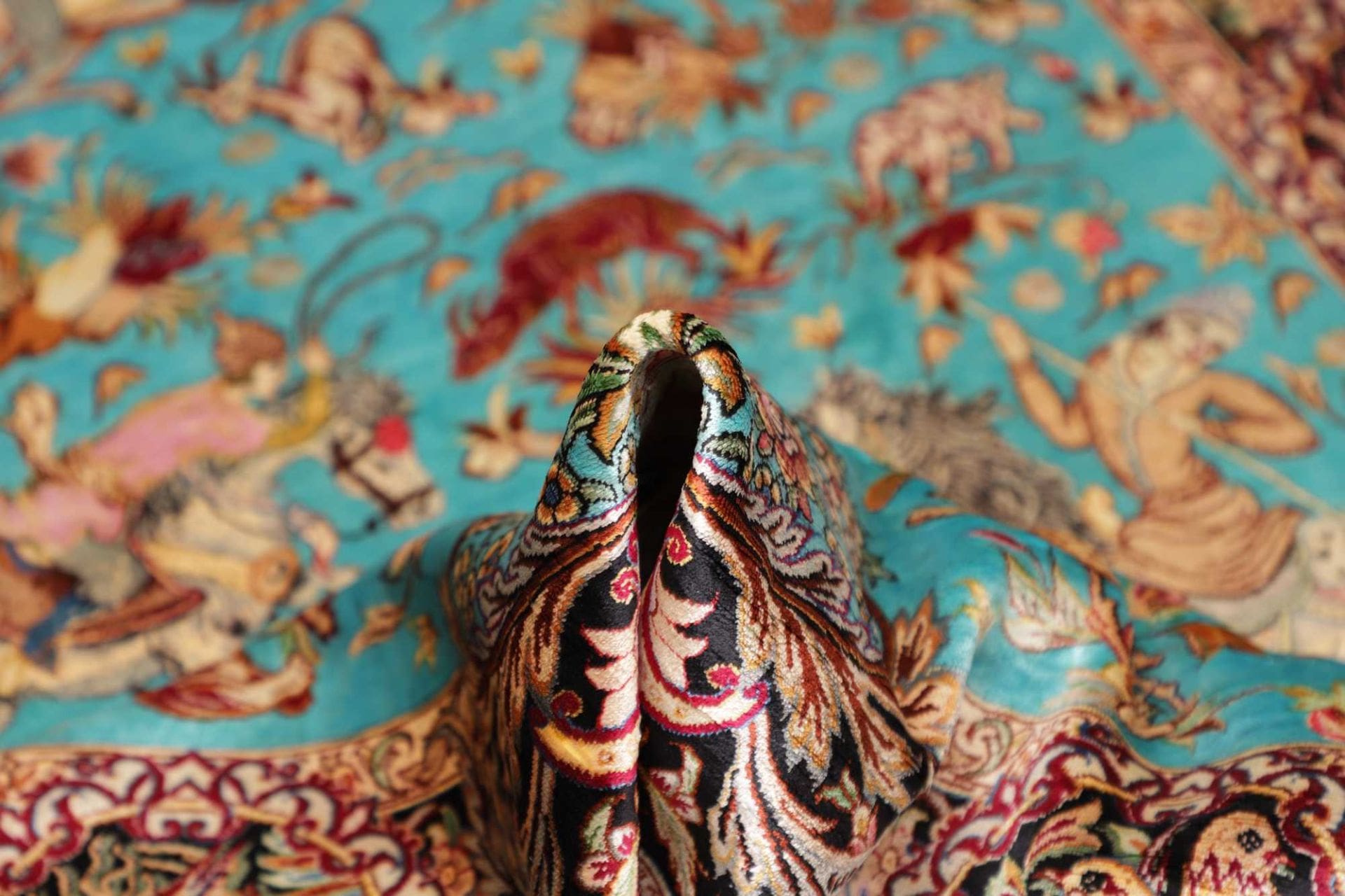 Ghom Perserteppich aus Iran, 103 × 145 cm