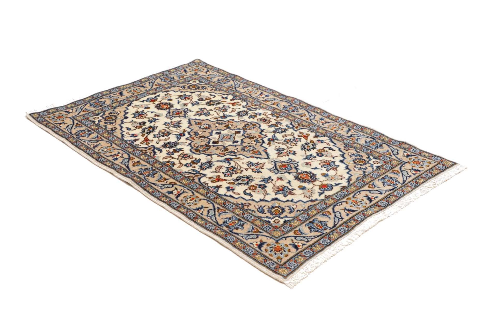 Kashan Perserteppich 100 × 145 cm aus Wolle, handgeknüpft