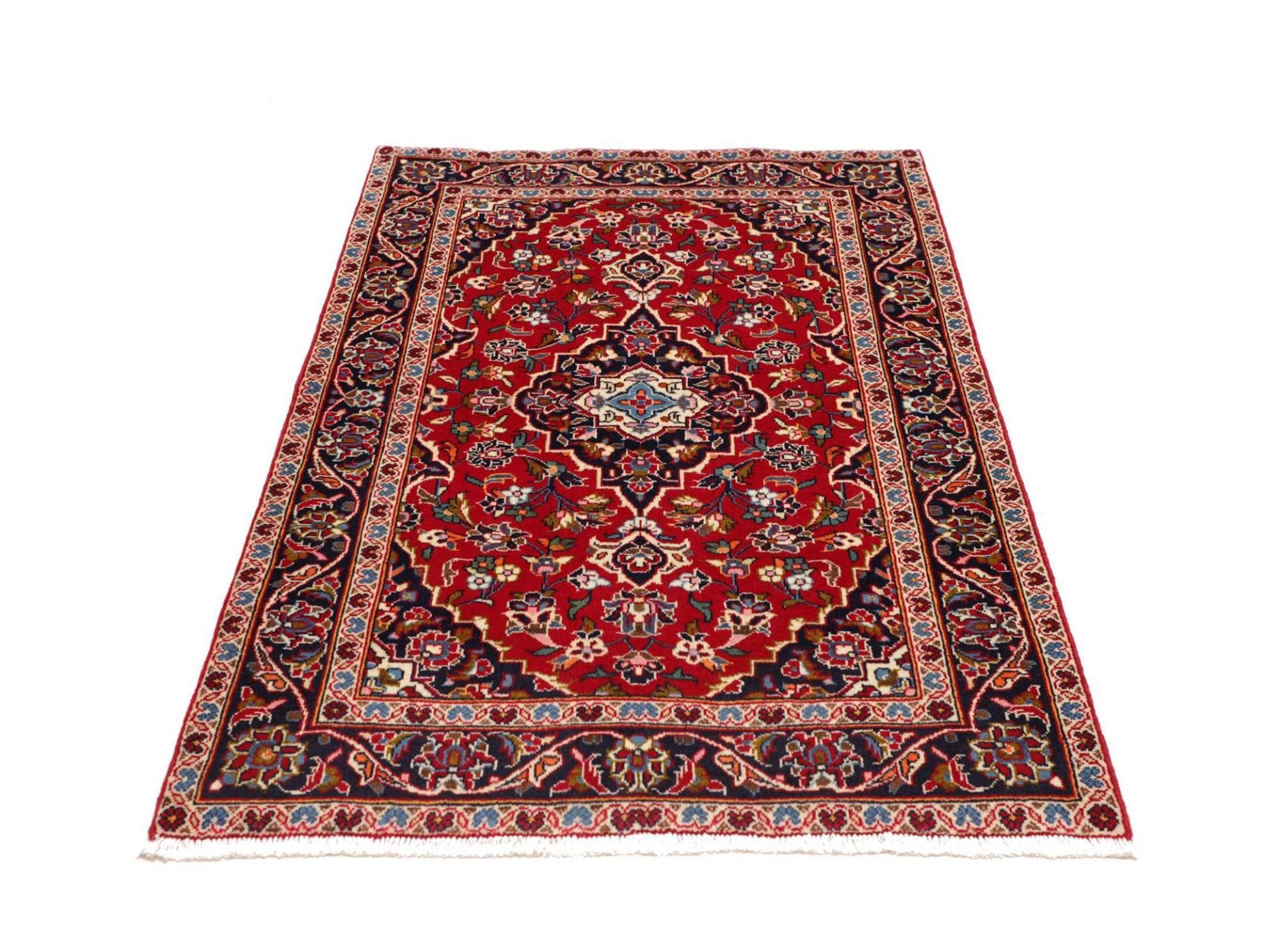 Kashan Perserteppich 107 × 158 cm aus Wolle, handgeknüpft