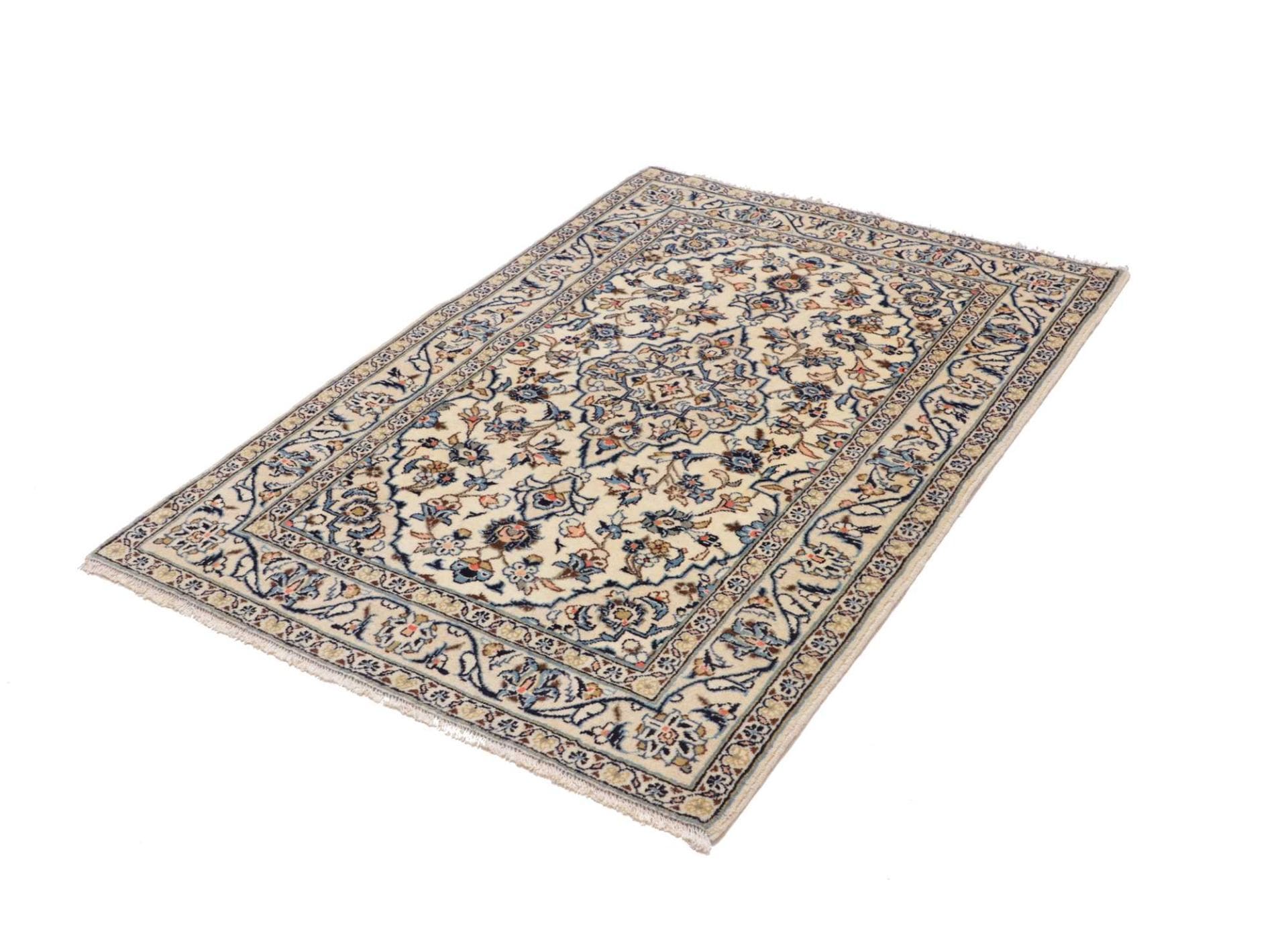 Kashan Perserteppich 103 × 144 cm aus Wolle, handgeknüpft