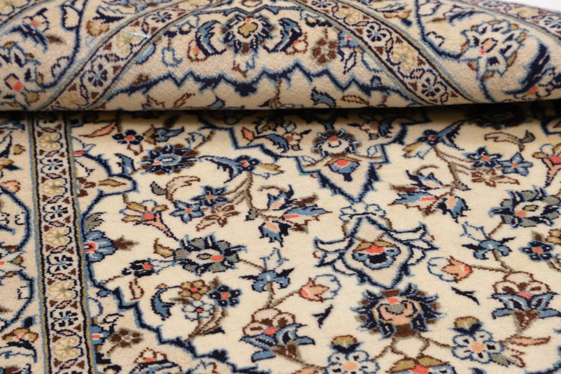 Kashan Perserteppich 103 × 144 cm aus Wolle, handgeknüpft
