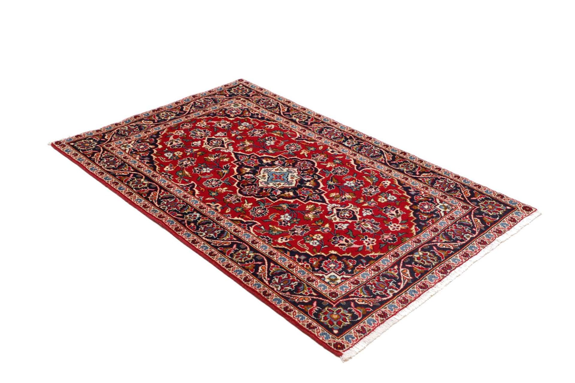 Kashan Perserteppich 101 × 148 cm aus Wolle, handgeknüpft