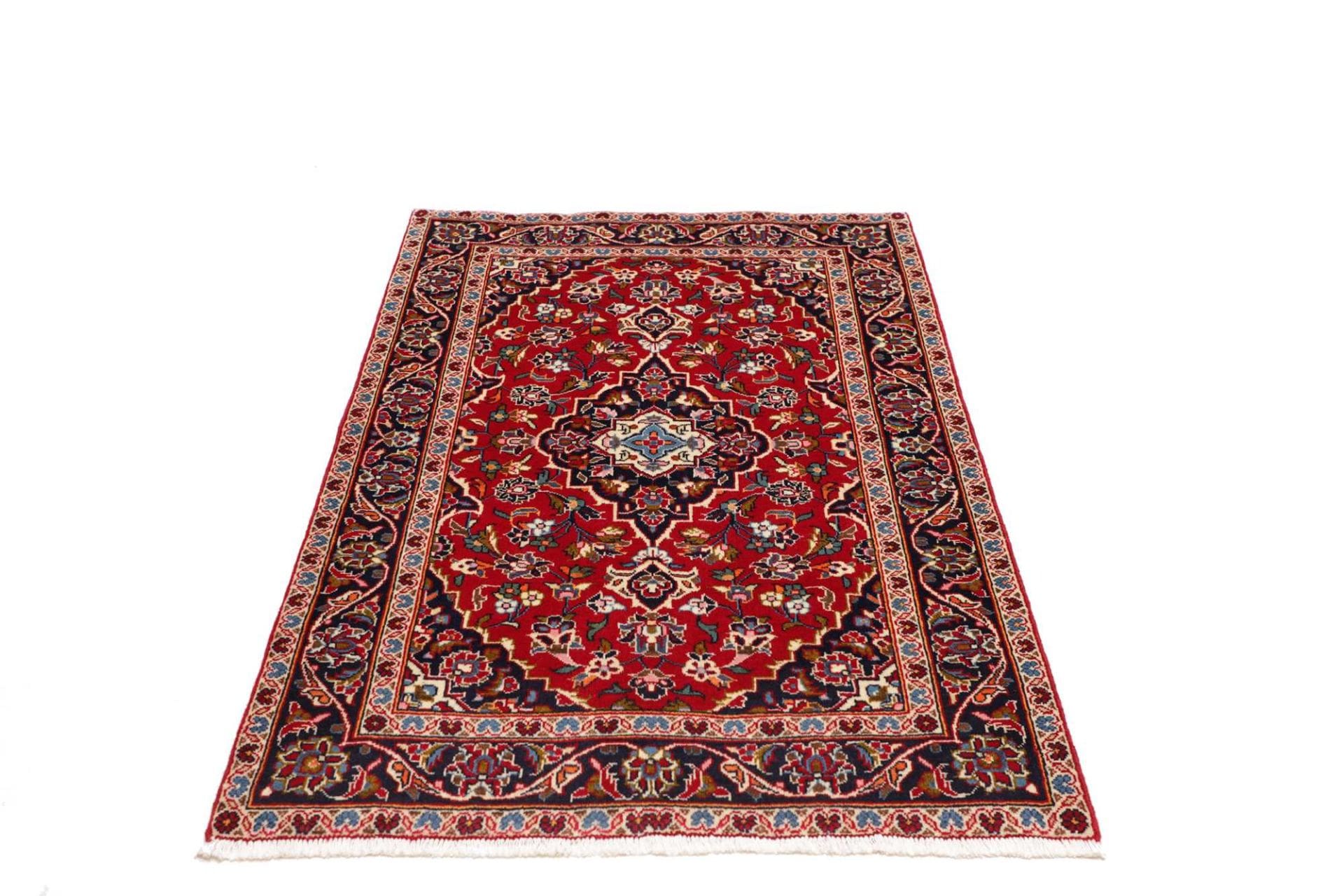 Kashan Perserteppich 101 × 148 cm aus Wolle, handgeknüpft