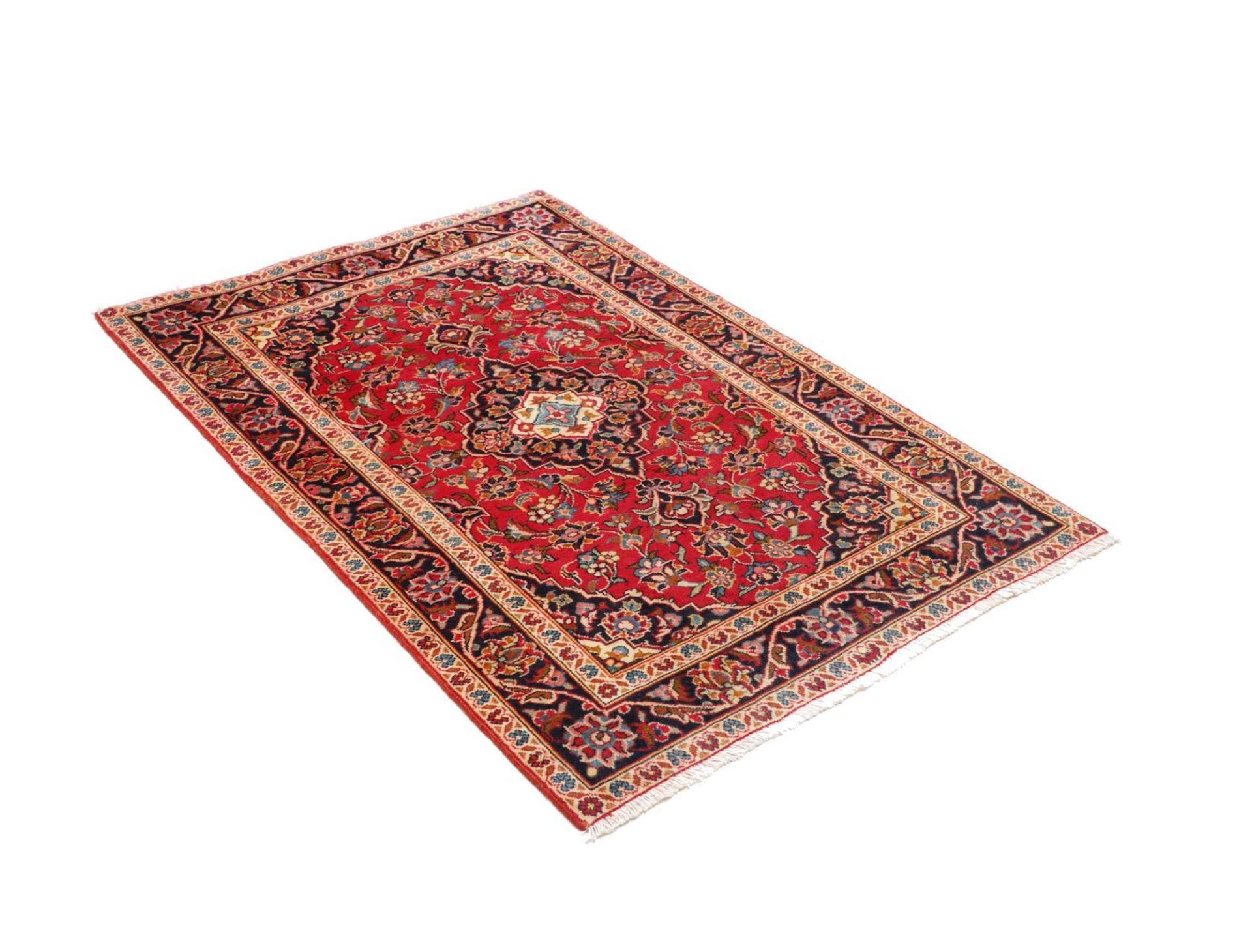 Handgeknüpfter Kashan Perserteppich 100 × 140 cm