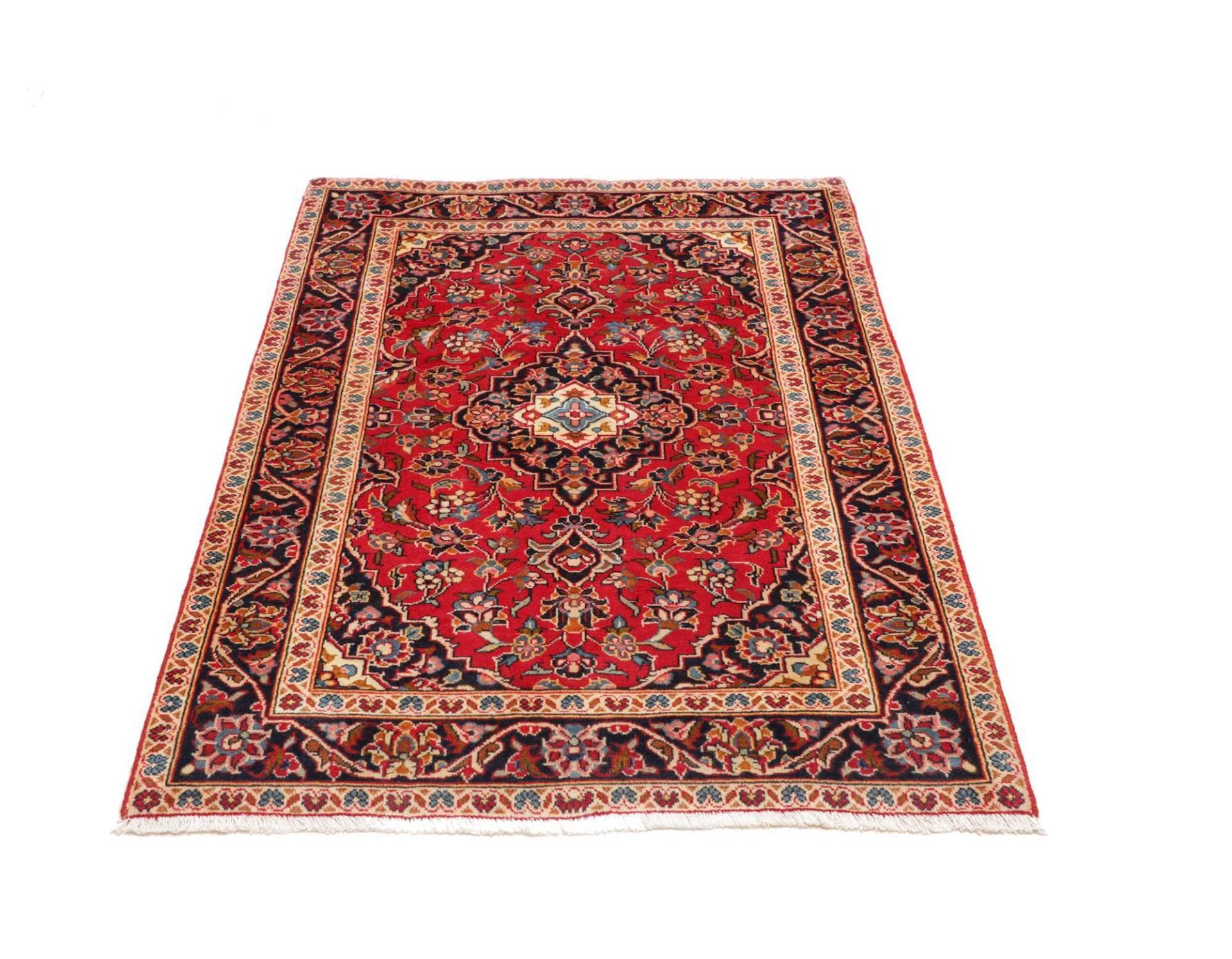 Handgeknüpfter Kashan Perserteppich 100 × 140 cm
