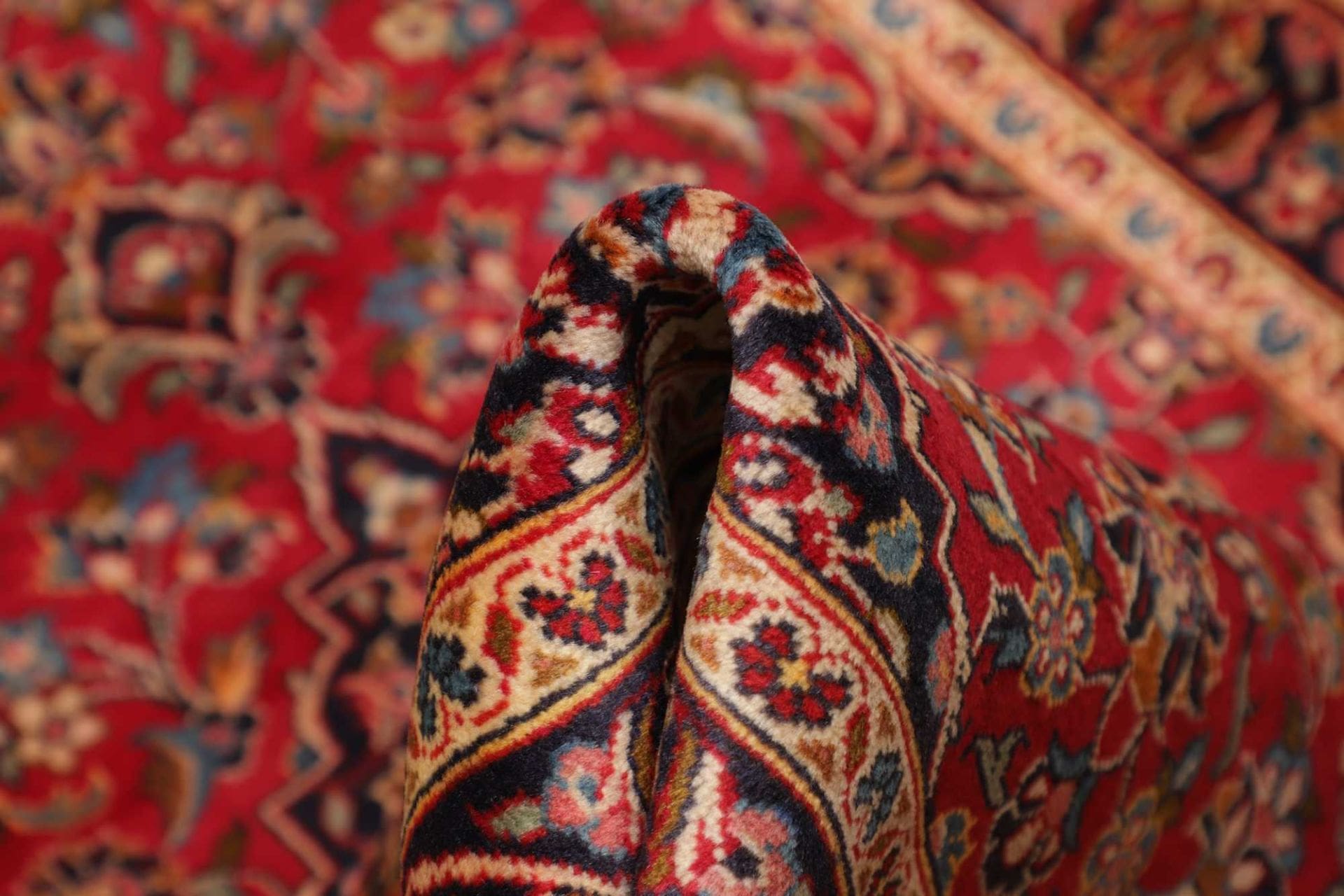 Handgeknüpfter Kashan Perserteppich 100 × 140 cm