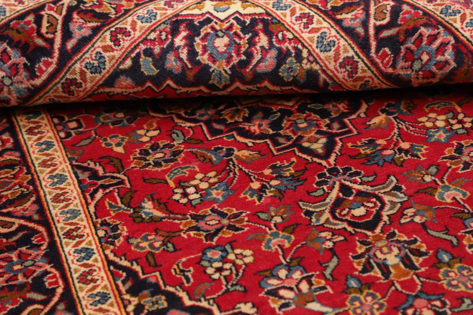 Handgeknüpfter Kashan Perserteppich 100 × 140 cm