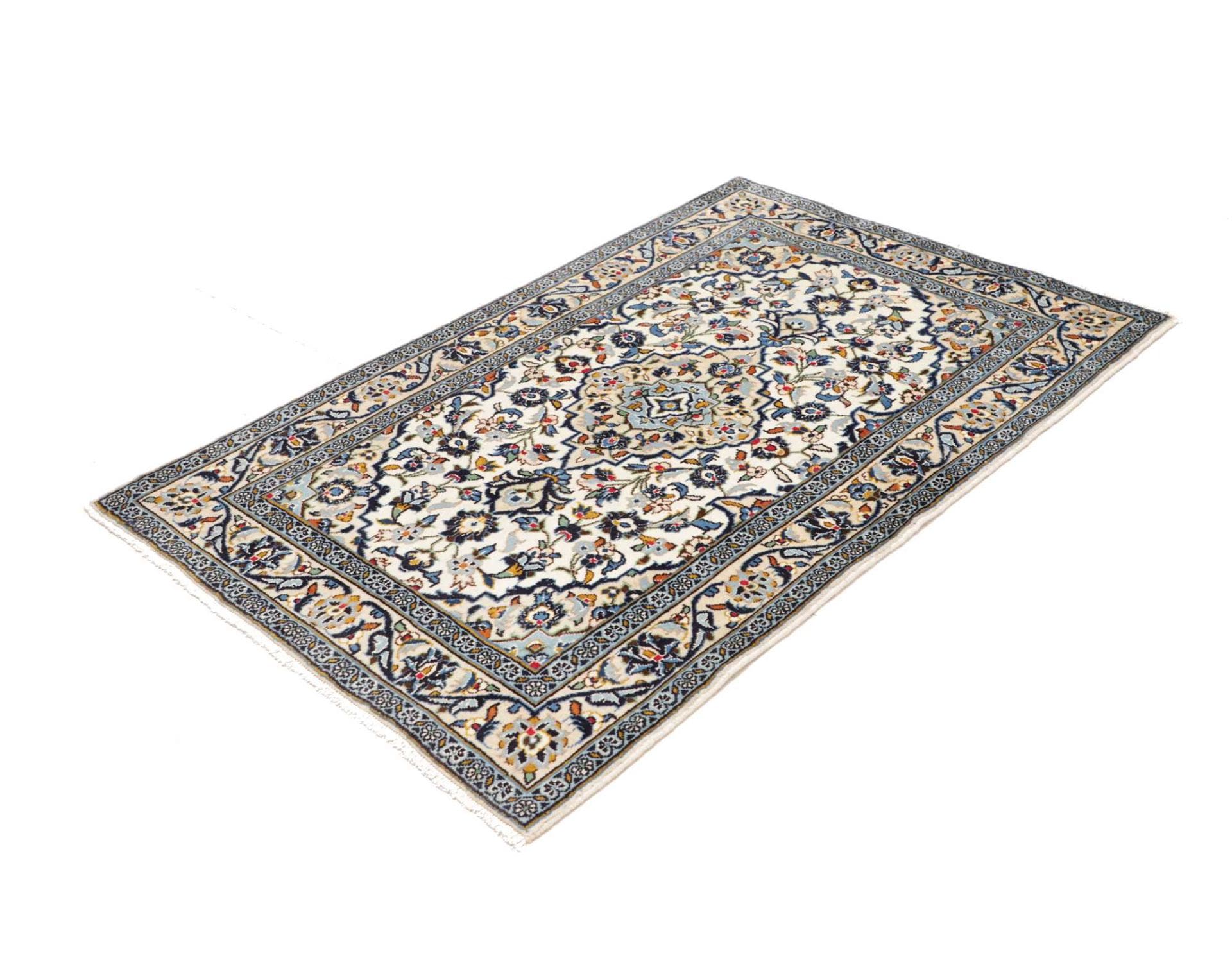 Kashan Perserteppich 99 × 150 cm aus Wolle, handgeknüpft