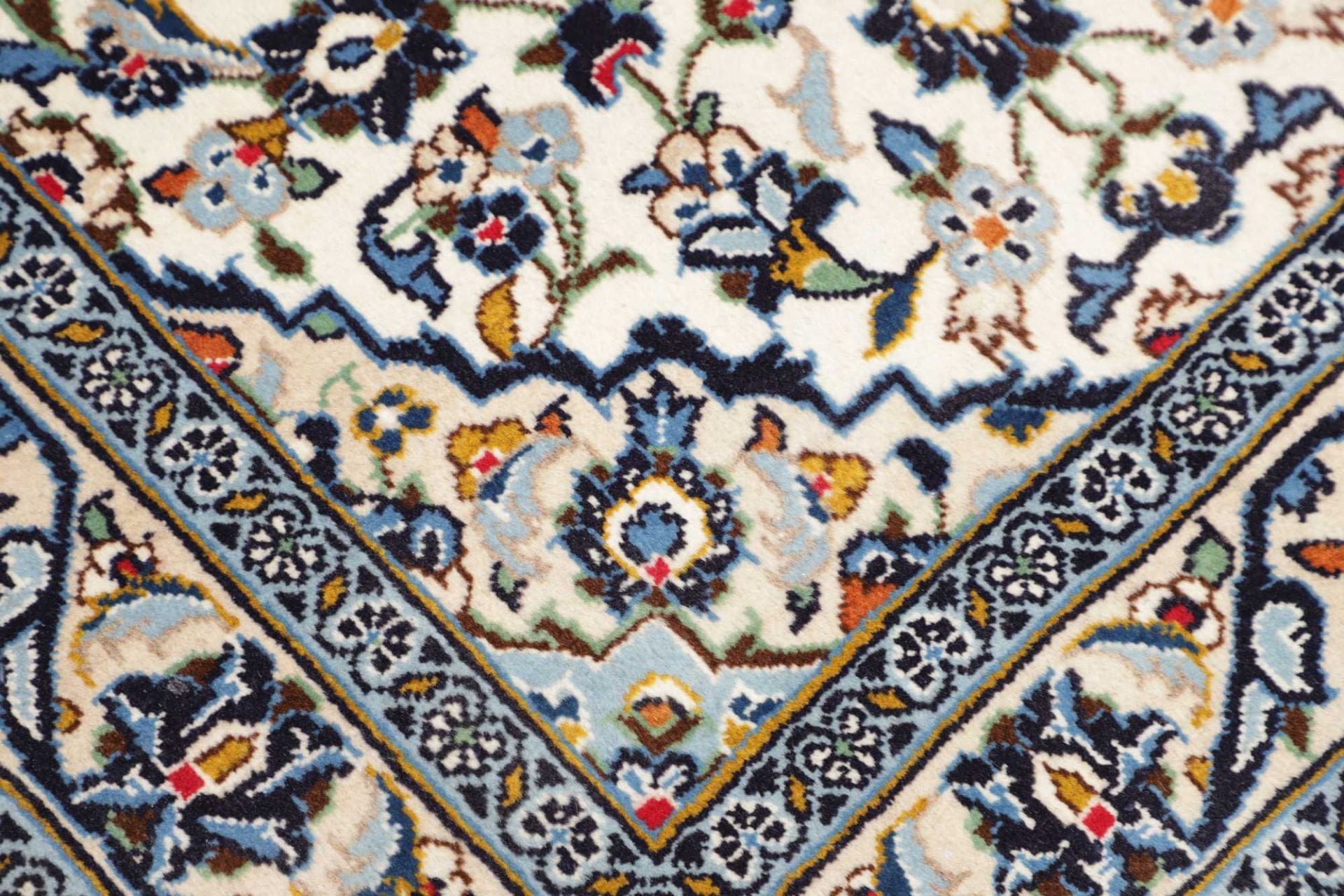 Kashan Perserteppich 99 × 150 cm aus Wolle, handgeknüpft