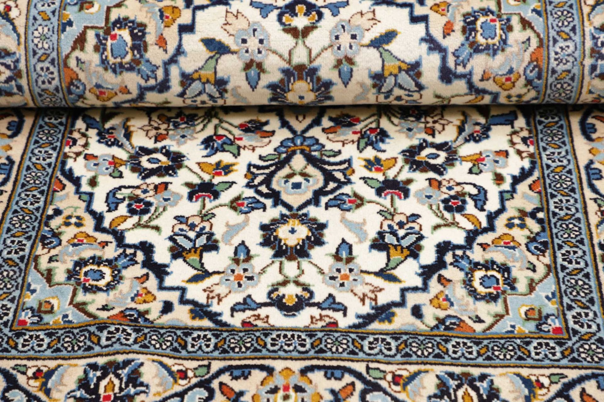 Kashan Perserteppich 99 × 150 cm aus Wolle, handgeknüpft