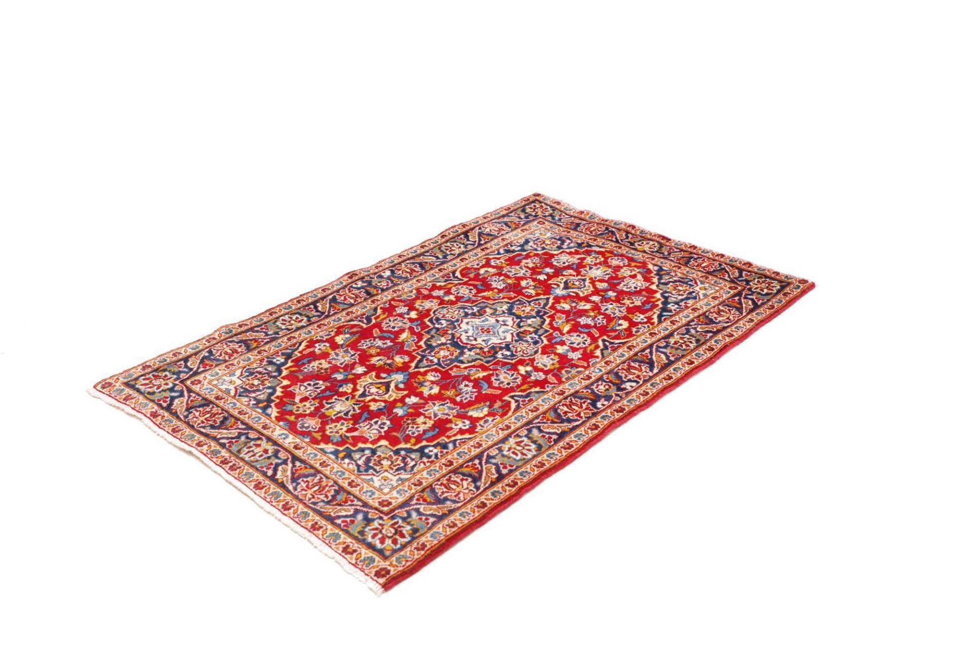 Handgeknüpfter Kashan Perserteppich, 101 × 146 cm, Wolle