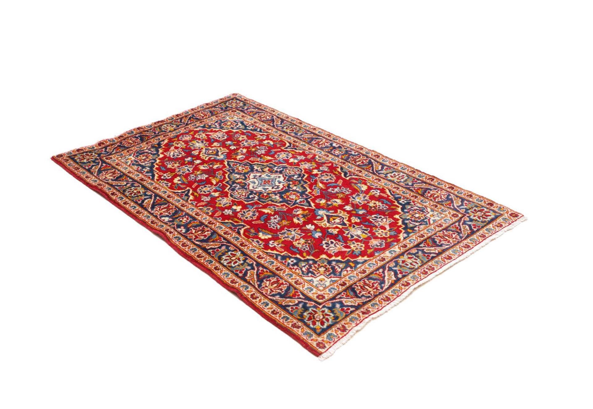 Handgeknüpfter Kashan Perserteppich, 101 × 146 cm, Wolle