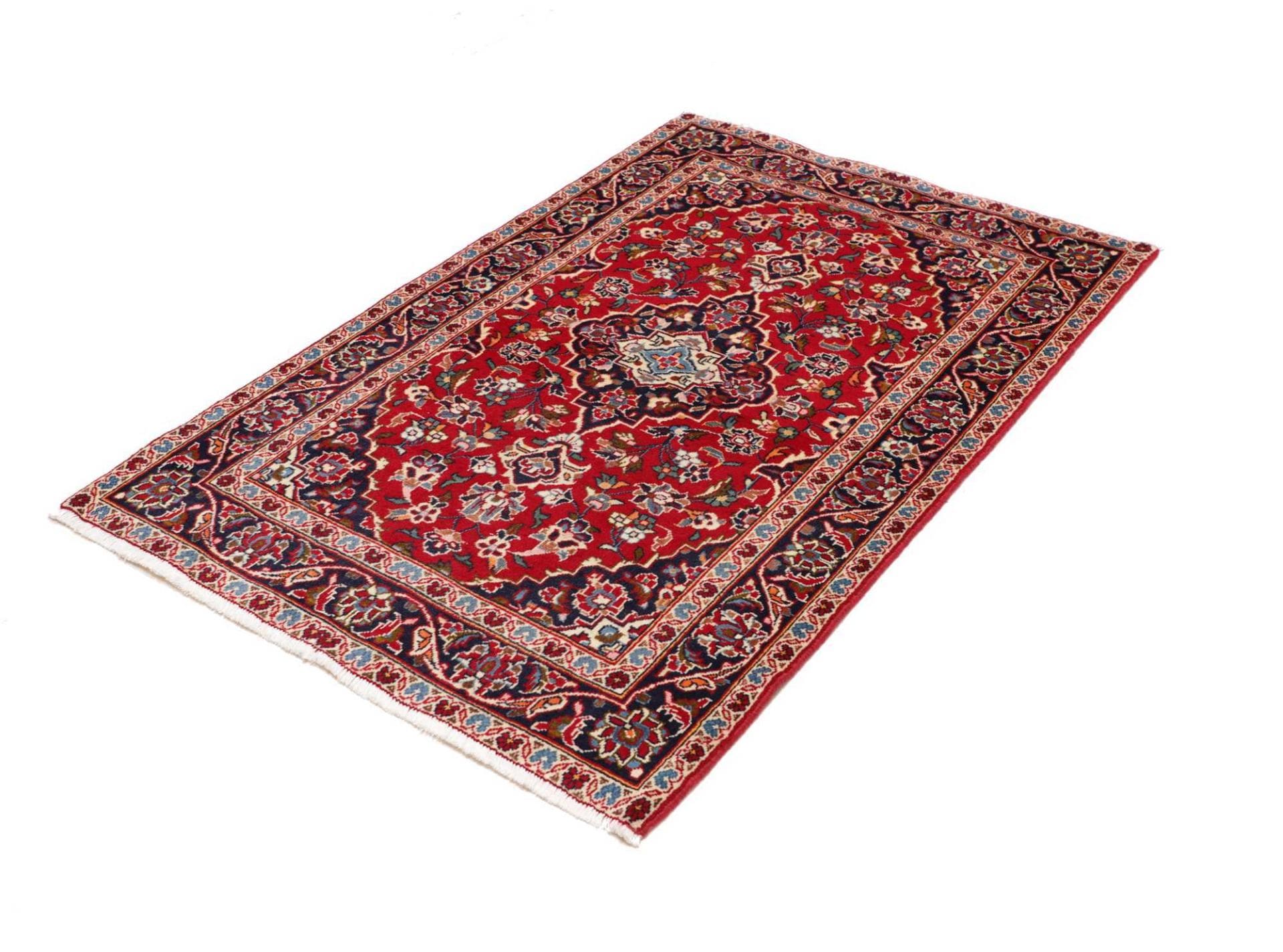 Handgeknüpfter Kashan Perserteppich, 101 × 153 cm, Wolle