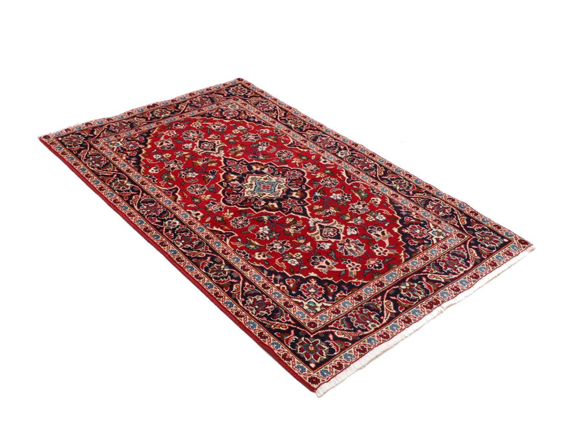 Handgeknüpfter Kashan Perserteppich, 101 × 153 cm, Wolle