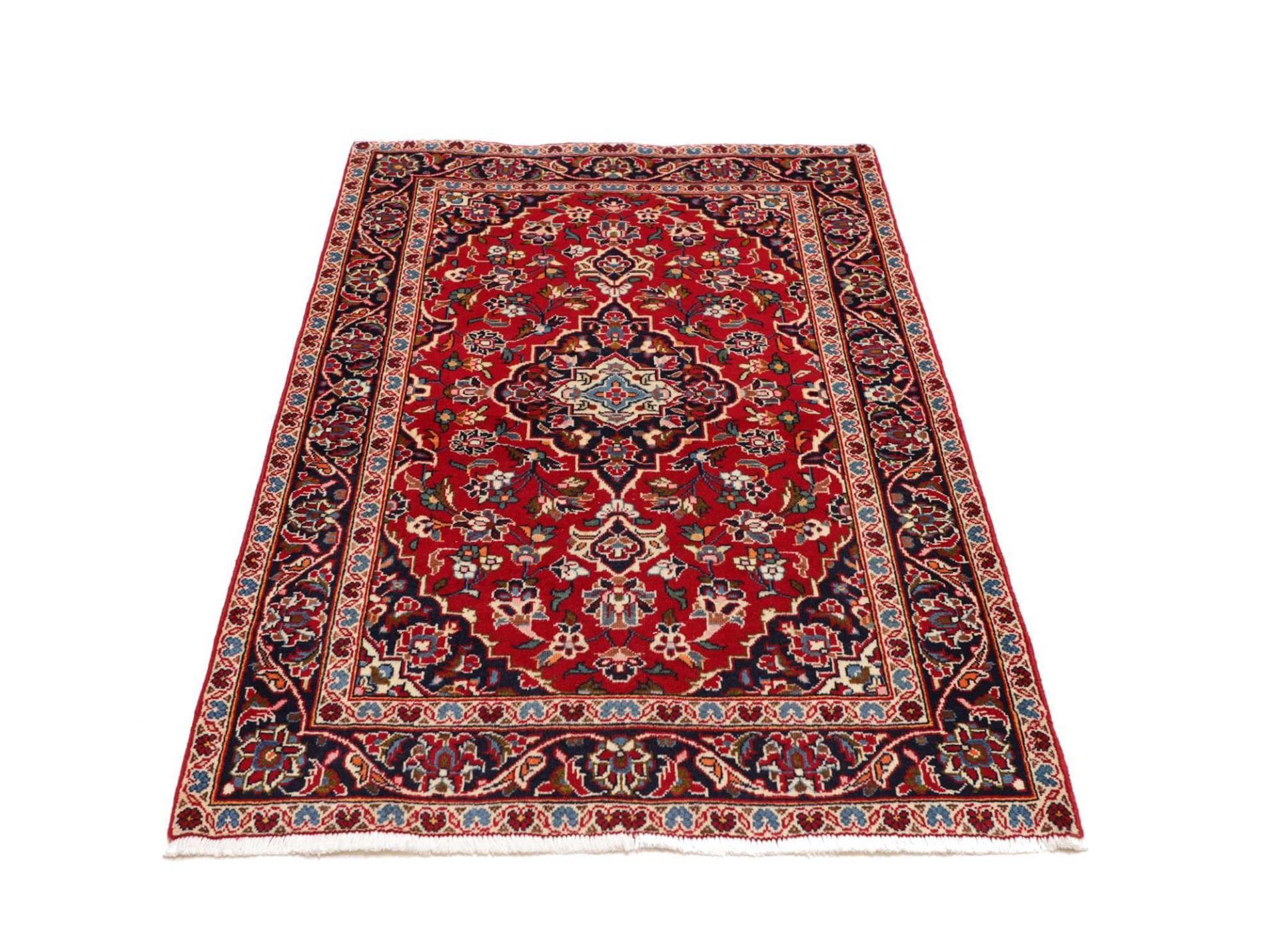 Handgeknüpfter Kashan Perserteppich, 101 × 153 cm, Wolle