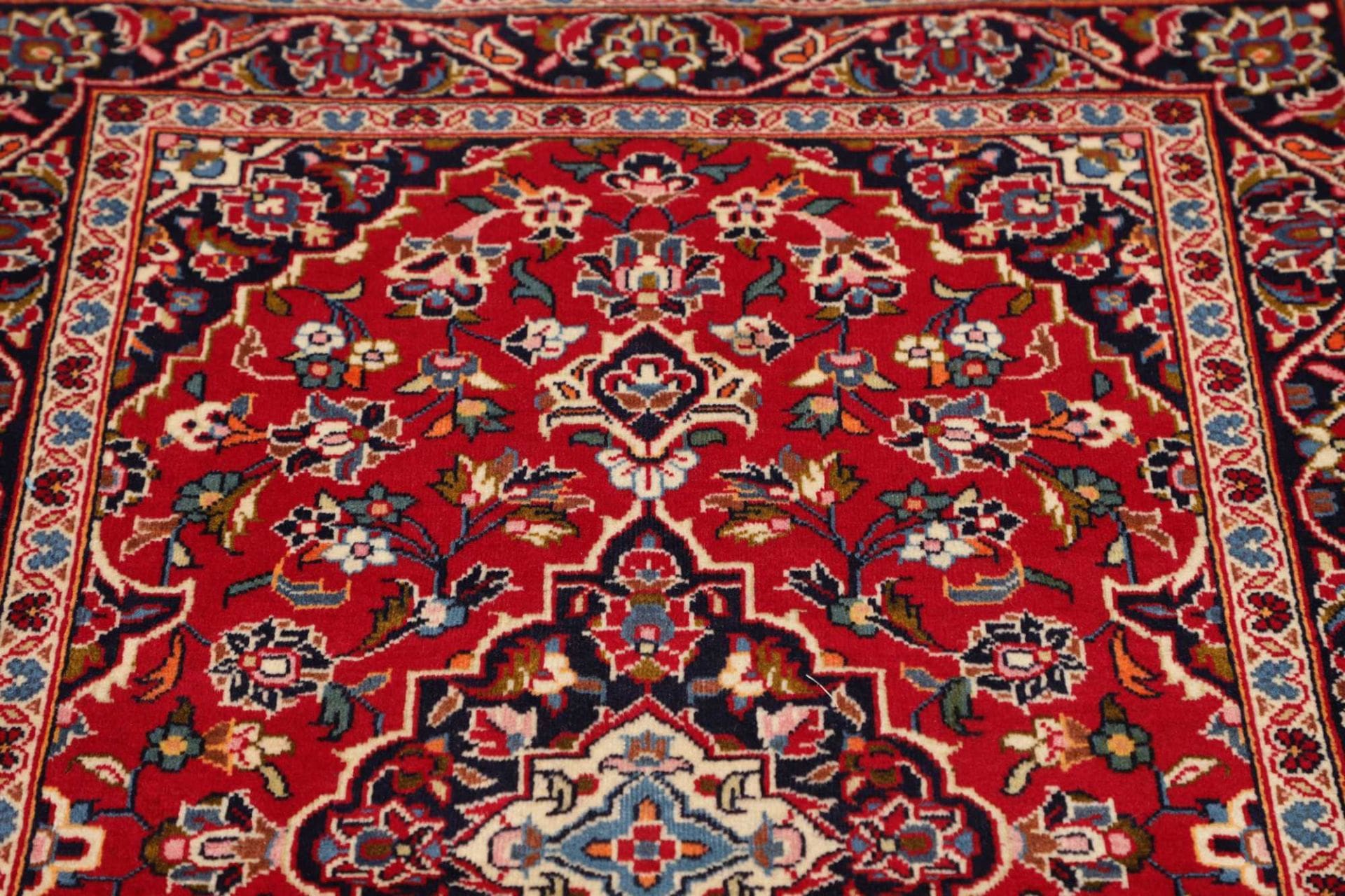 Handgeknüpfter Kashan Perserteppich, 101 × 153 cm, Wolle