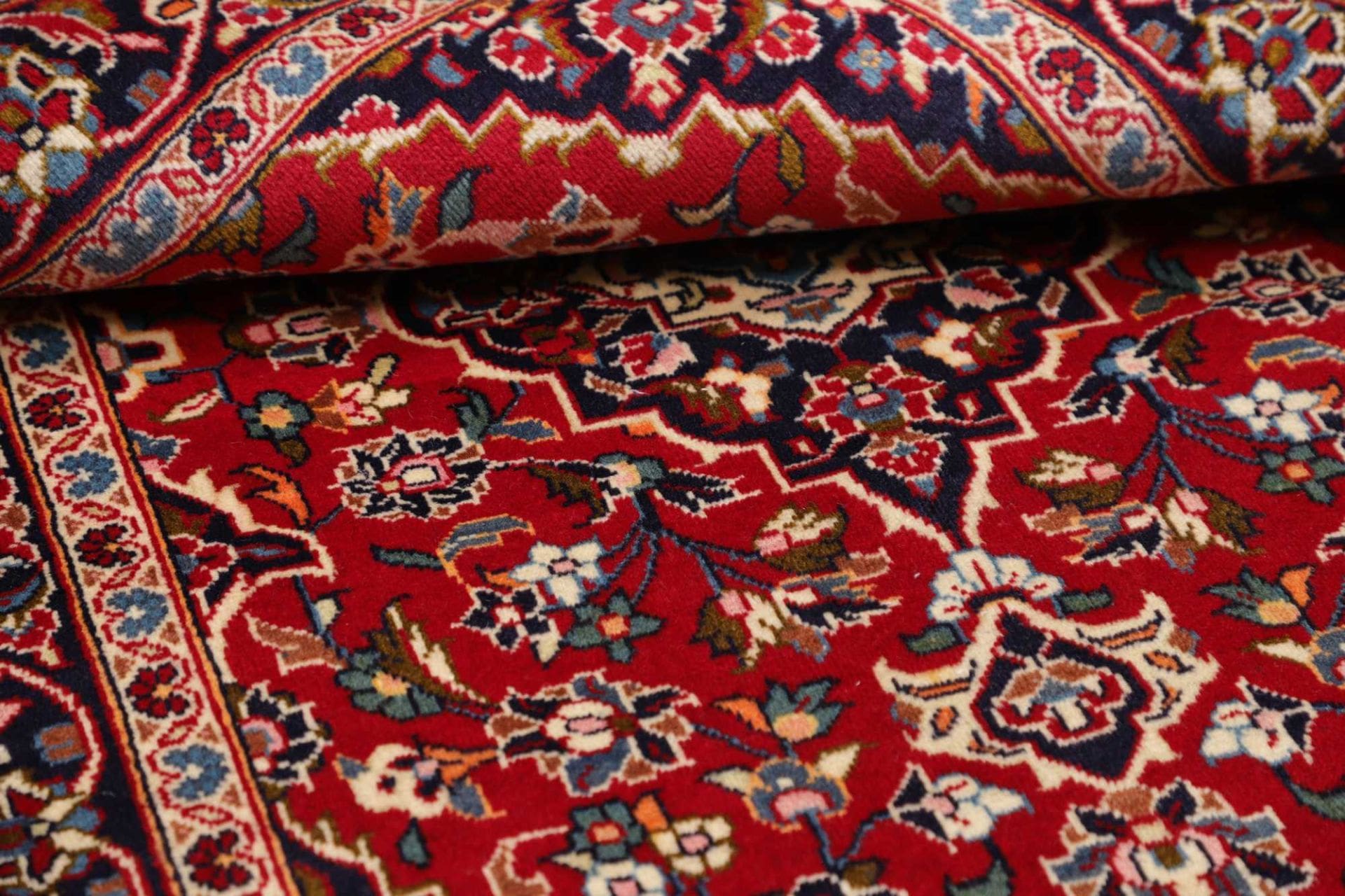 Handgeknüpfter Kashan Perserteppich, 101 × 153 cm, Wolle