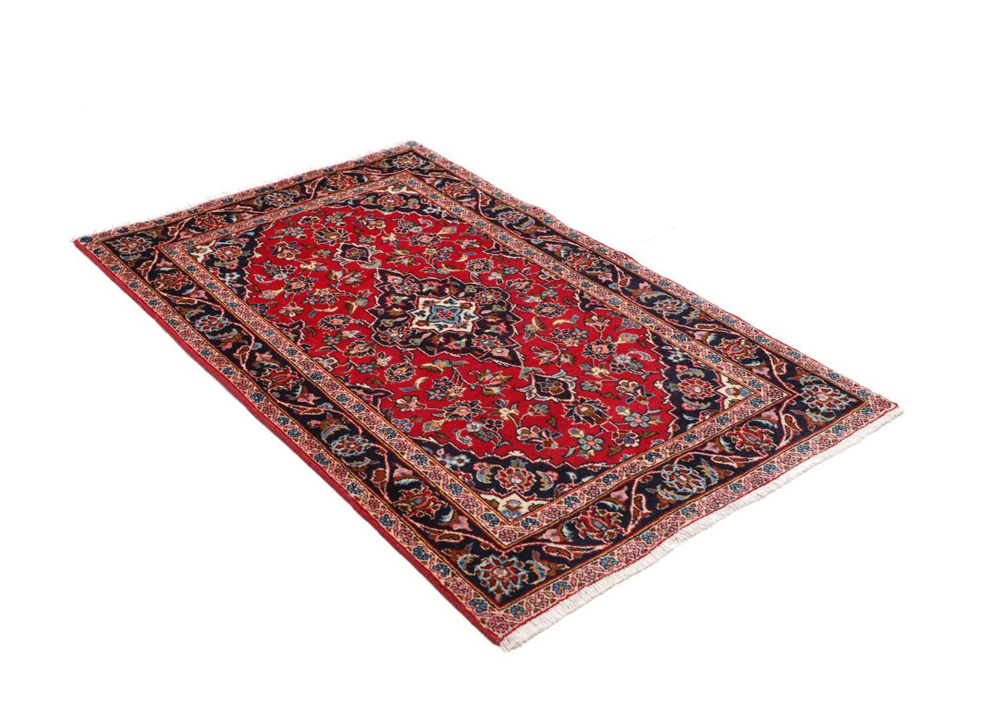 Handgeknüpfter Kashan Perserteppich, 101 × 150 cm, Wolle