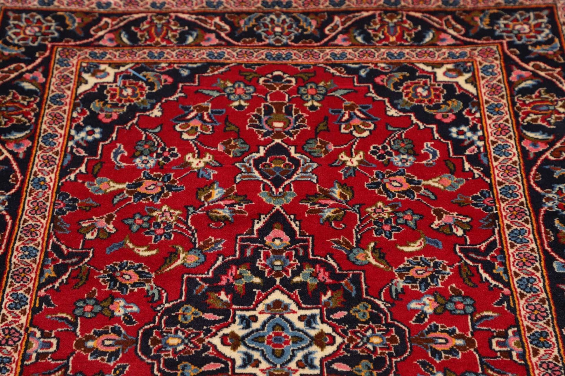 Handgeknüpfter Kashan Perserteppich, 101 × 150 cm, Wolle