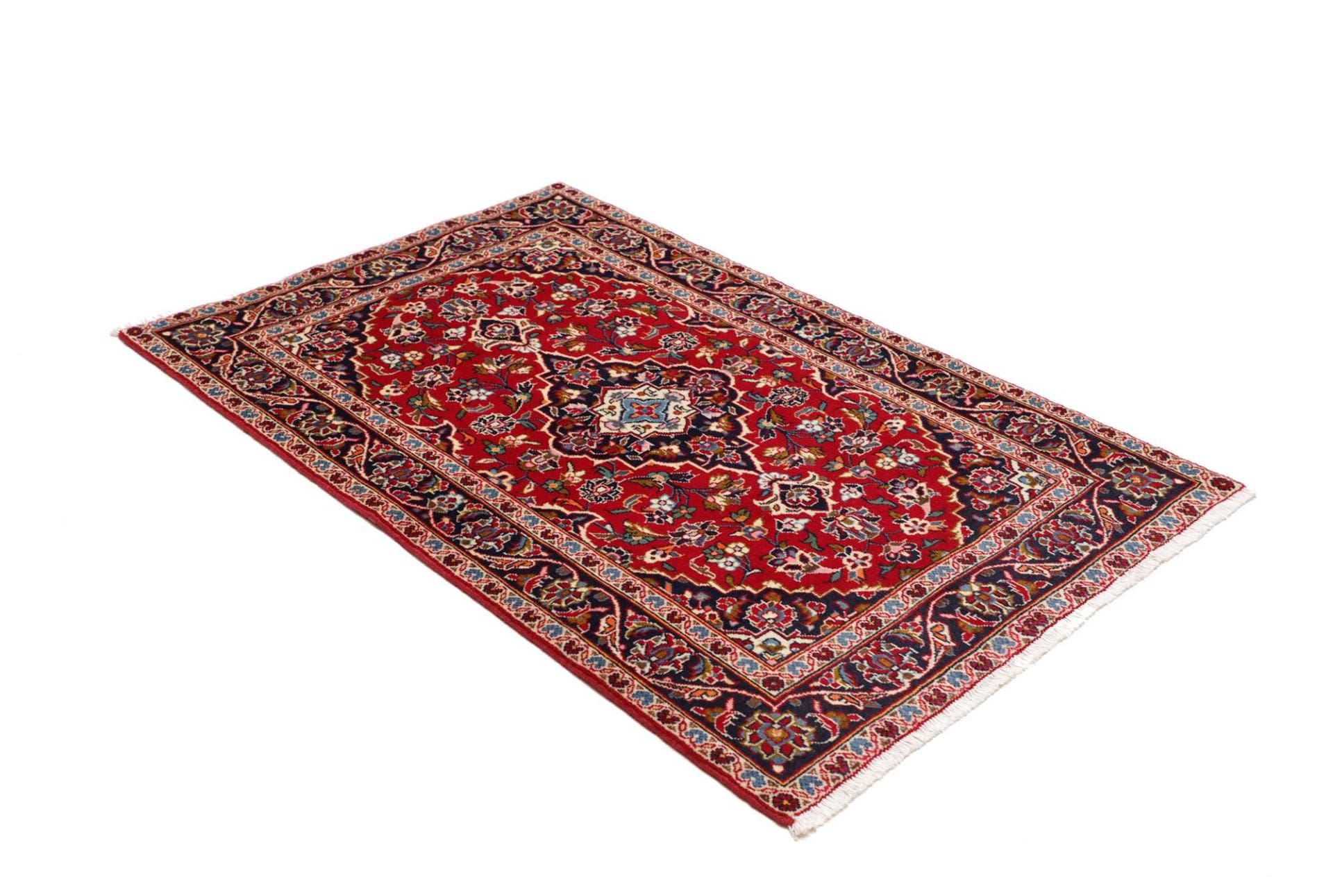 Kashan Perserteppich 101 × 152 cm aus Wolle, handgeknüpft