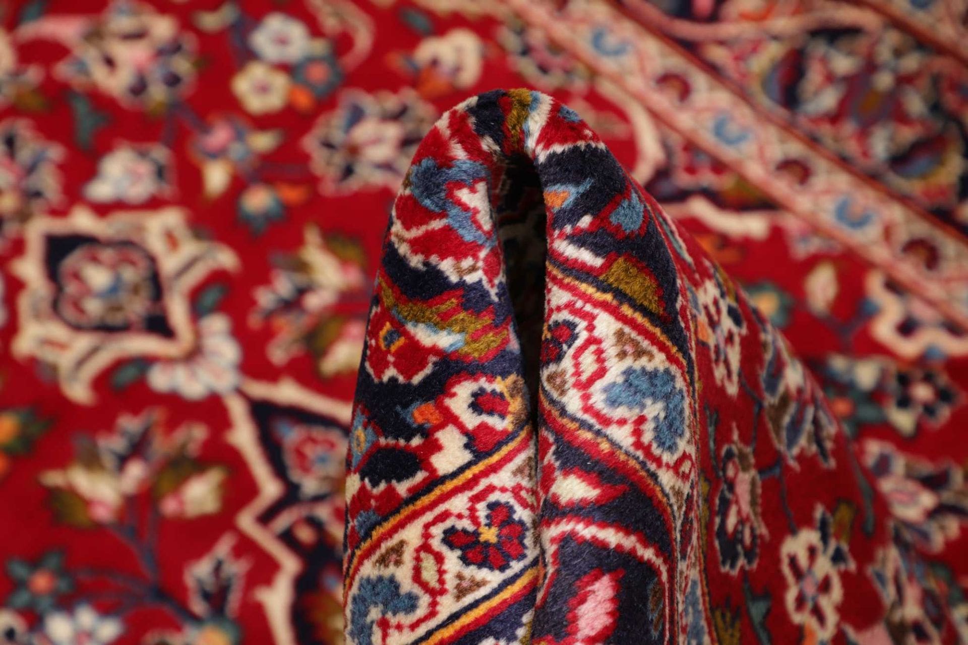 Kashan Perserteppich 101 × 152 cm aus Wolle, handgeknüpft