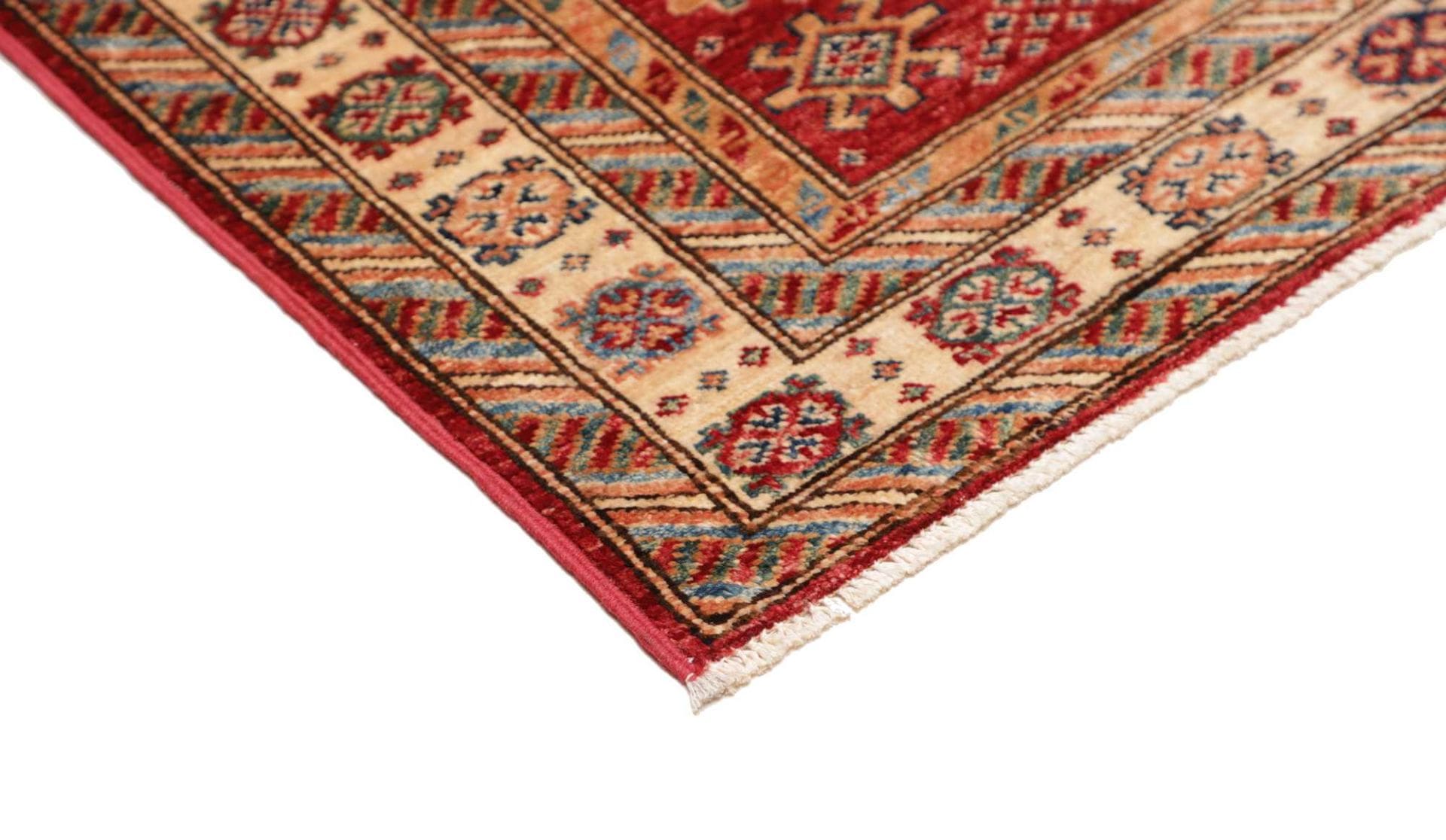 kazak-teppich-95-x-152-cm-geometrisches-muster-handgeknupft-4 Handgeknüpfter Kazak Orientteppich, 95 × 152 cm, Wolle