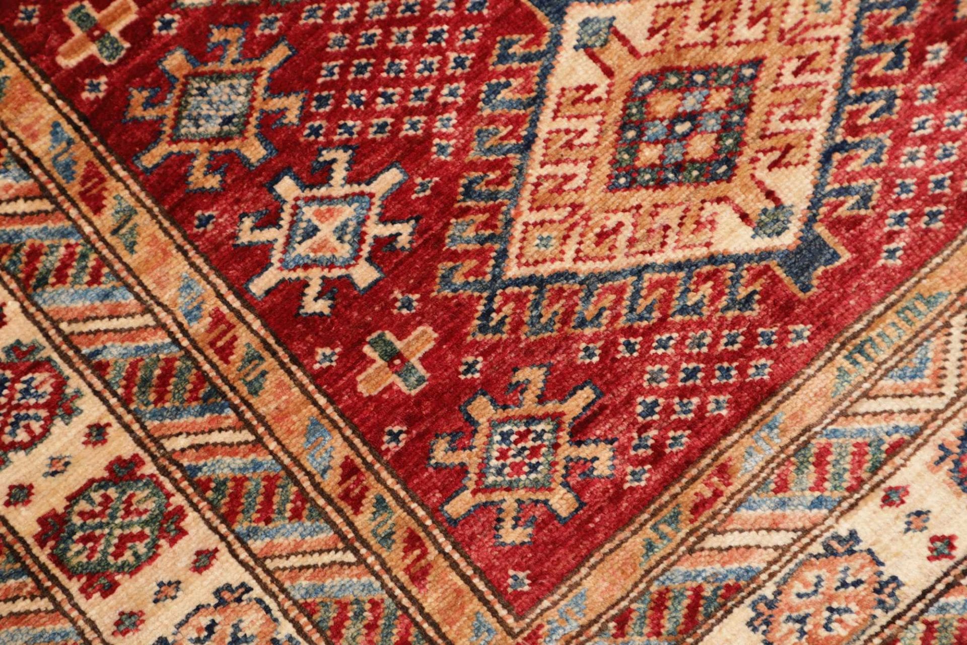 kazak-teppich-95-x-152-cm-geometrisches-muster-handgeknupft-5 Handgeknüpfter Kazak Orientteppich, 95 × 152 cm, Wolle
